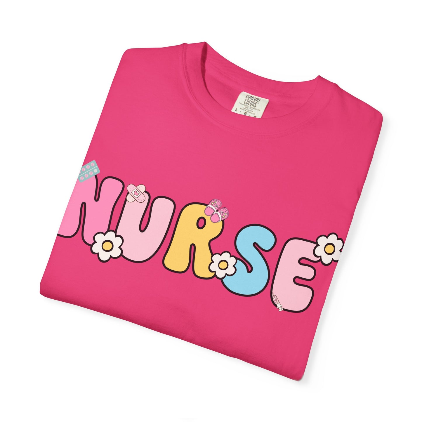 Playful Nurse T-Shirt - Fun Gift for Healthcare Workers, Floral Design, Birthday Present, Nurse Appreciation Week, Casual Wear