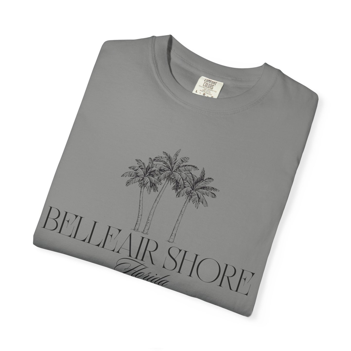 Belleair Shores Palm Tee - Unisex Garment-Dyed T-shirt, Summer Vibes Shirt, Beachwear, Casual Outfit, Gift for Beach Lovers, Vacation Essentials