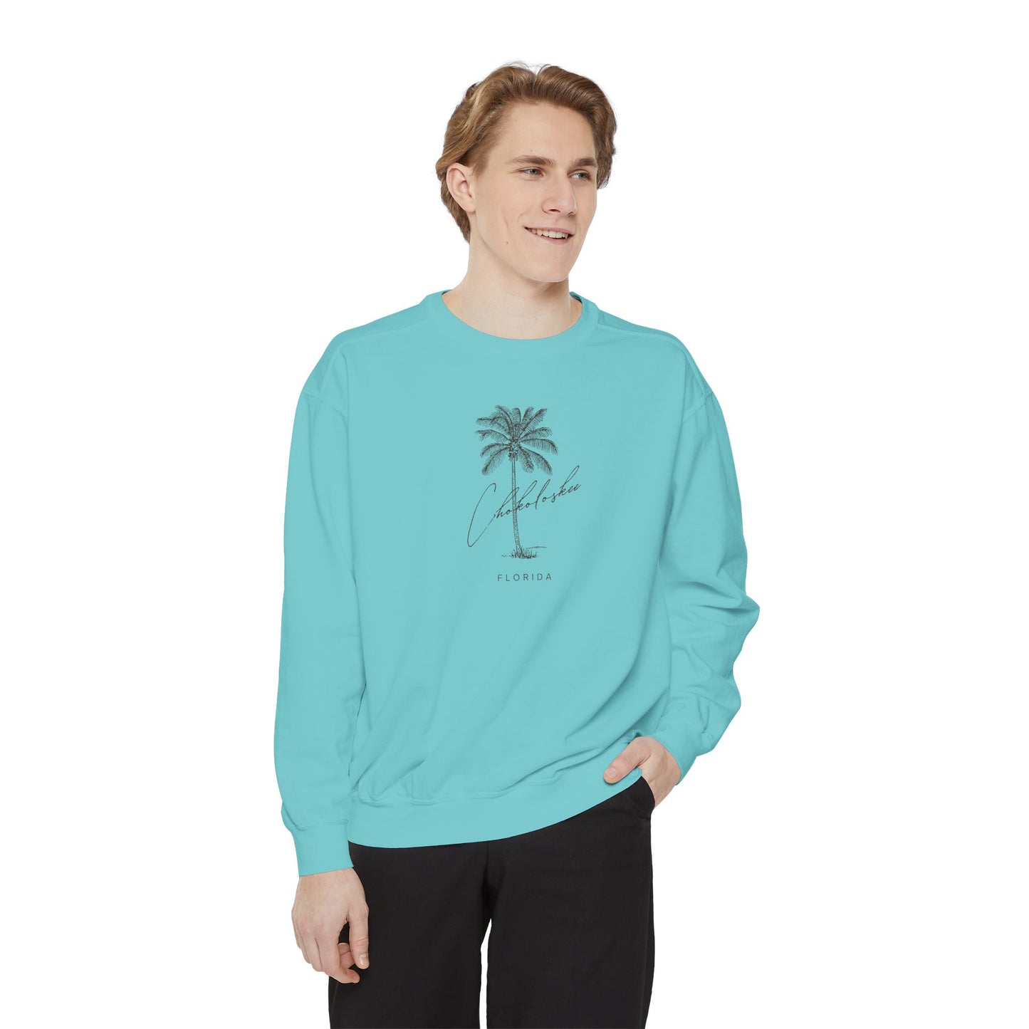 Chokoloskee Chill Vibes Sweatshirt - Unisex Garment-Dyed Style, Perfect for Lounging