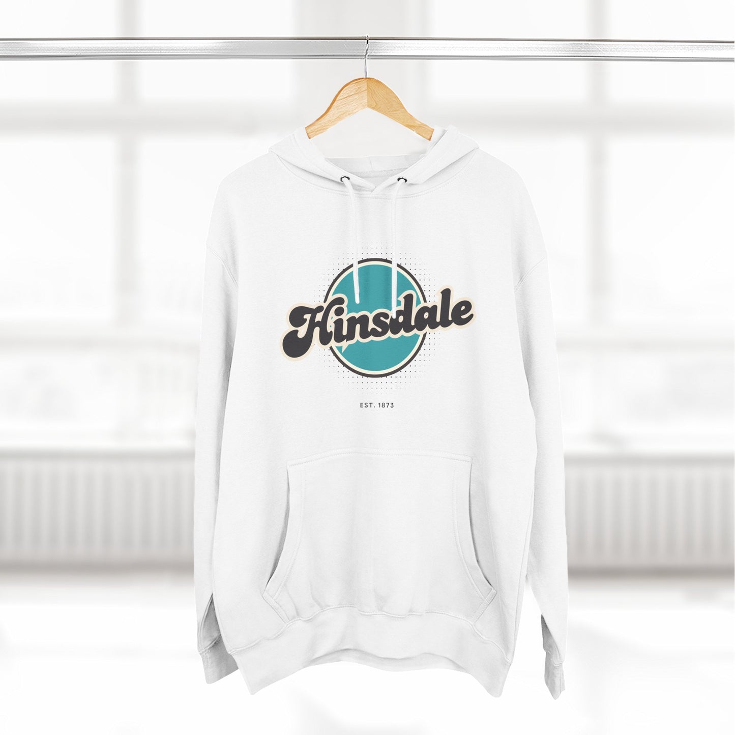 Hinsdale Retro Vibe Hoodie for Casual Days, Streetwear, Unisex Gift, Cozy Layering Apparel