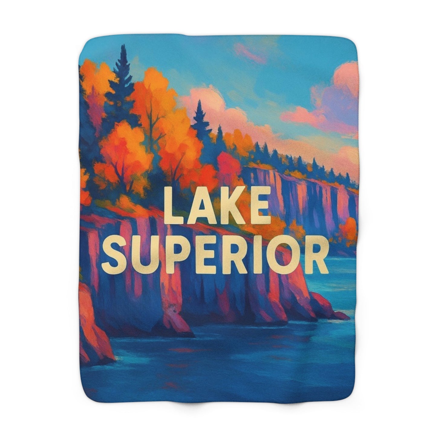 Lake Superior Sherpa Fleece Blanket
