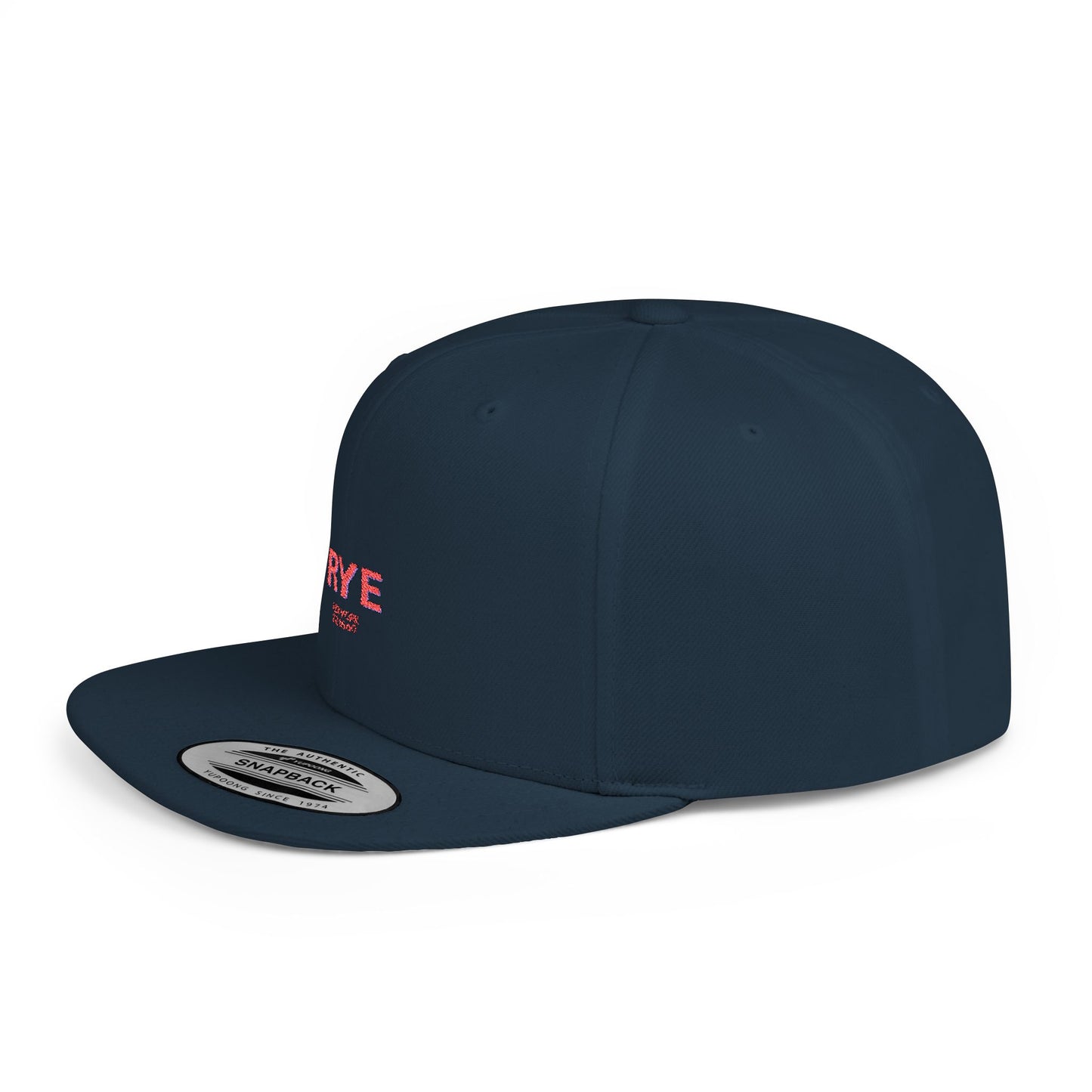 Rye Stylish Flat Bill Snapback Hat with Design, Perfect for Casual Outings, Streetwear, Gifts, Festivals, Everyday Wear