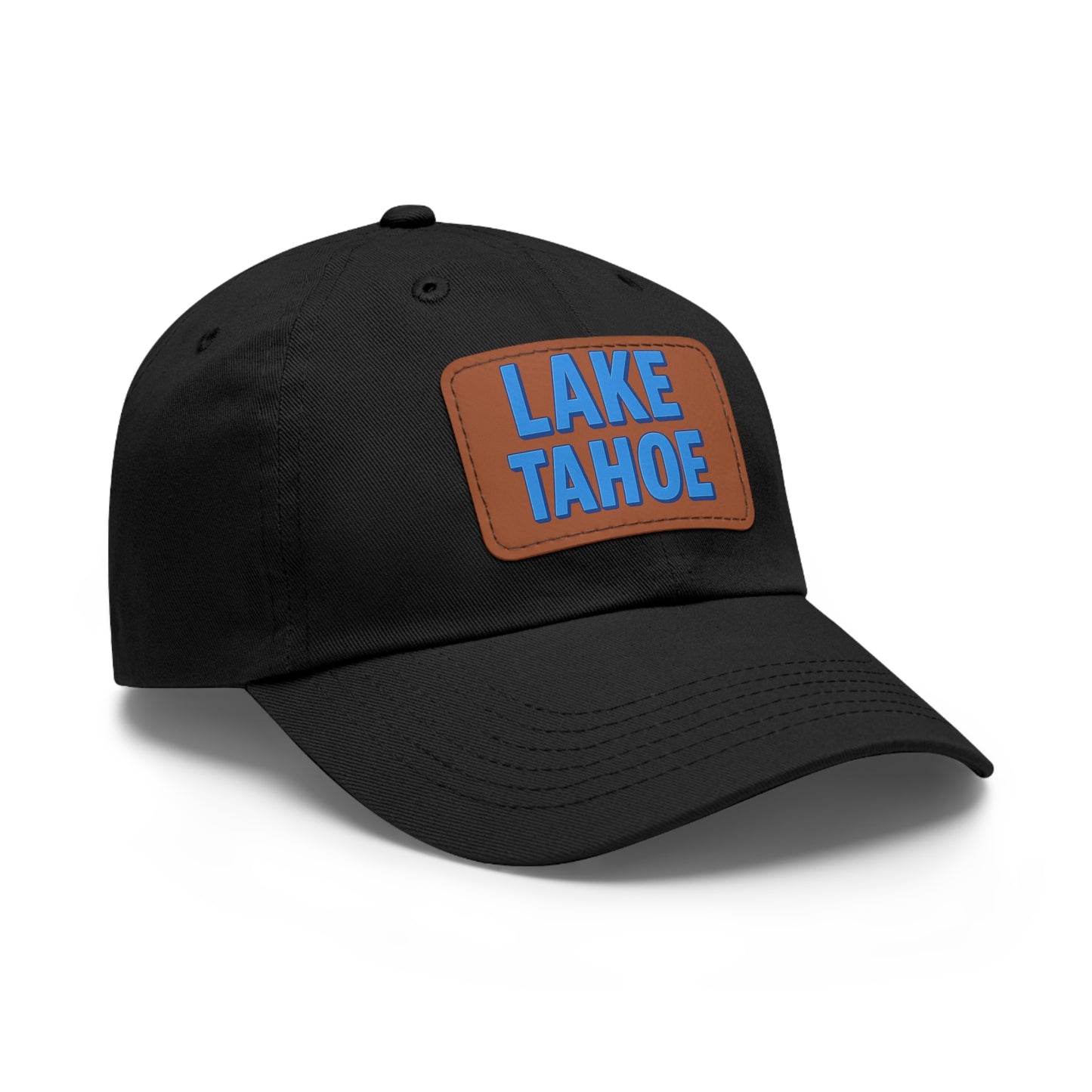 Lake Tahoe Dad Hat with Leather Patch (Rectangle)