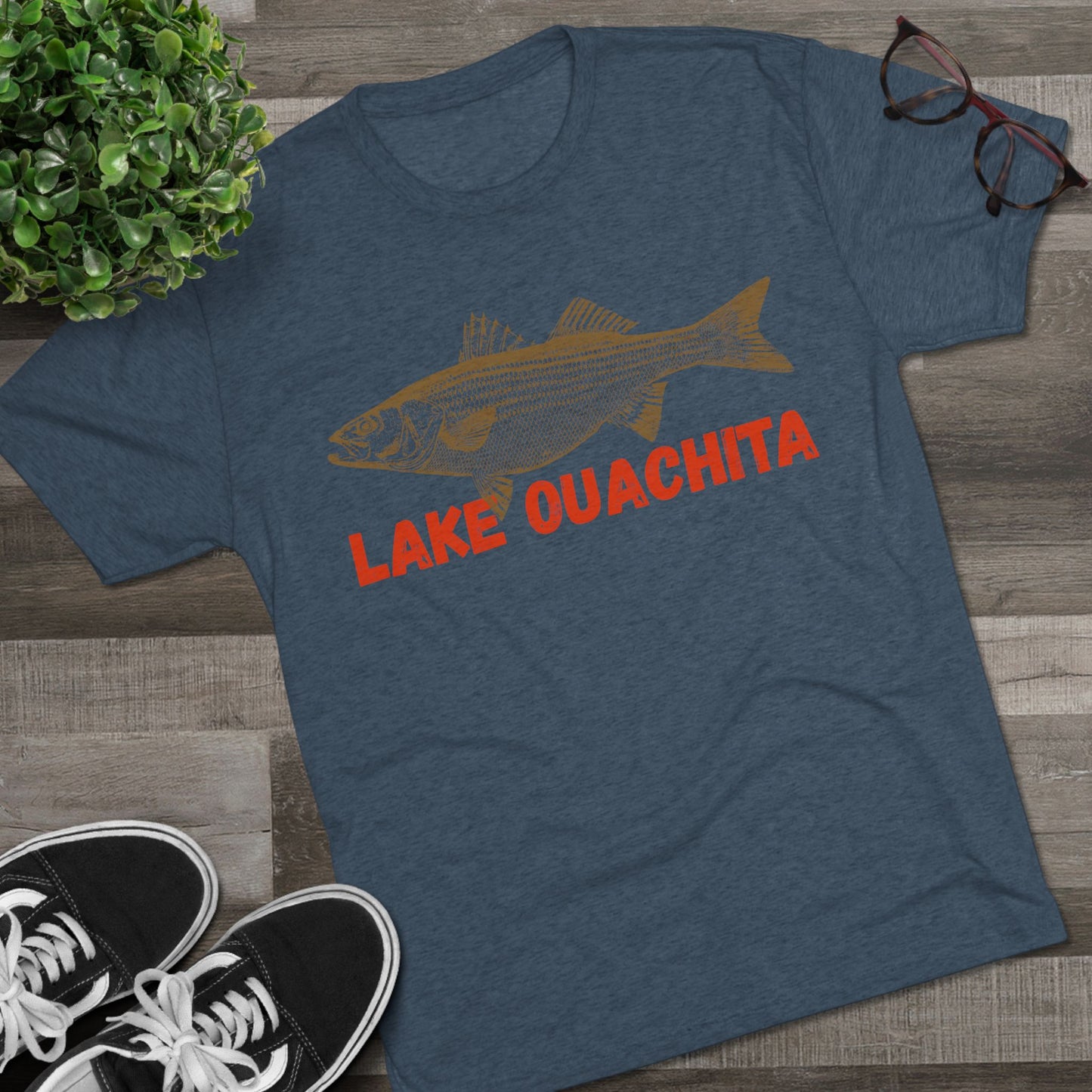Lake Ouachita Fishing Tee, Unisex Crew Neck Shirt, Summer Lake Apparel, Gift for Fishermen, Outdoor Adventure T-Shirt, Lake House Style