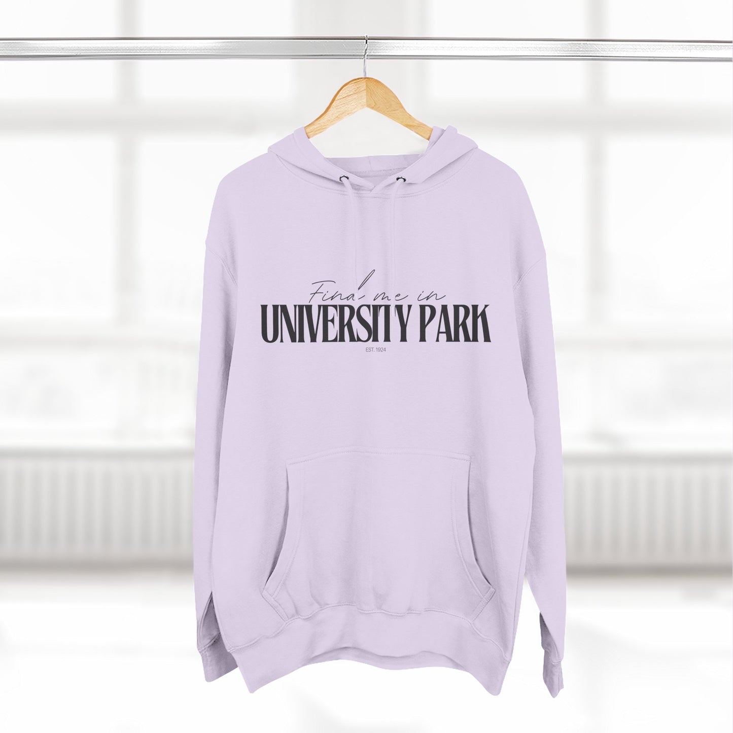 University Park Stylish Three-Panel Fleece Hoodie for Everyday Comfort, Personalized Gift, Casual Wear, Unisex Hoodie, Cozy Fashion
