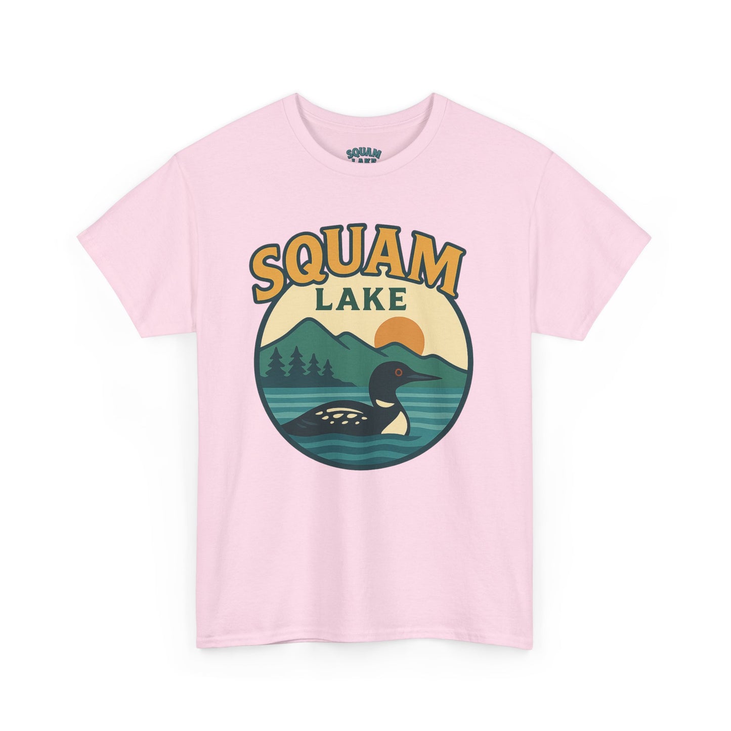 Squam Lake Graphic Tee | Unisex Heavy Cotton T-Shirt, Nature Lover Gift, Lake Adventure Shirt, Outdoor Apparel, Vintage Lake Design