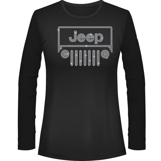 Jeeper Front Rhinestone Tee Short or Long  Sleeve