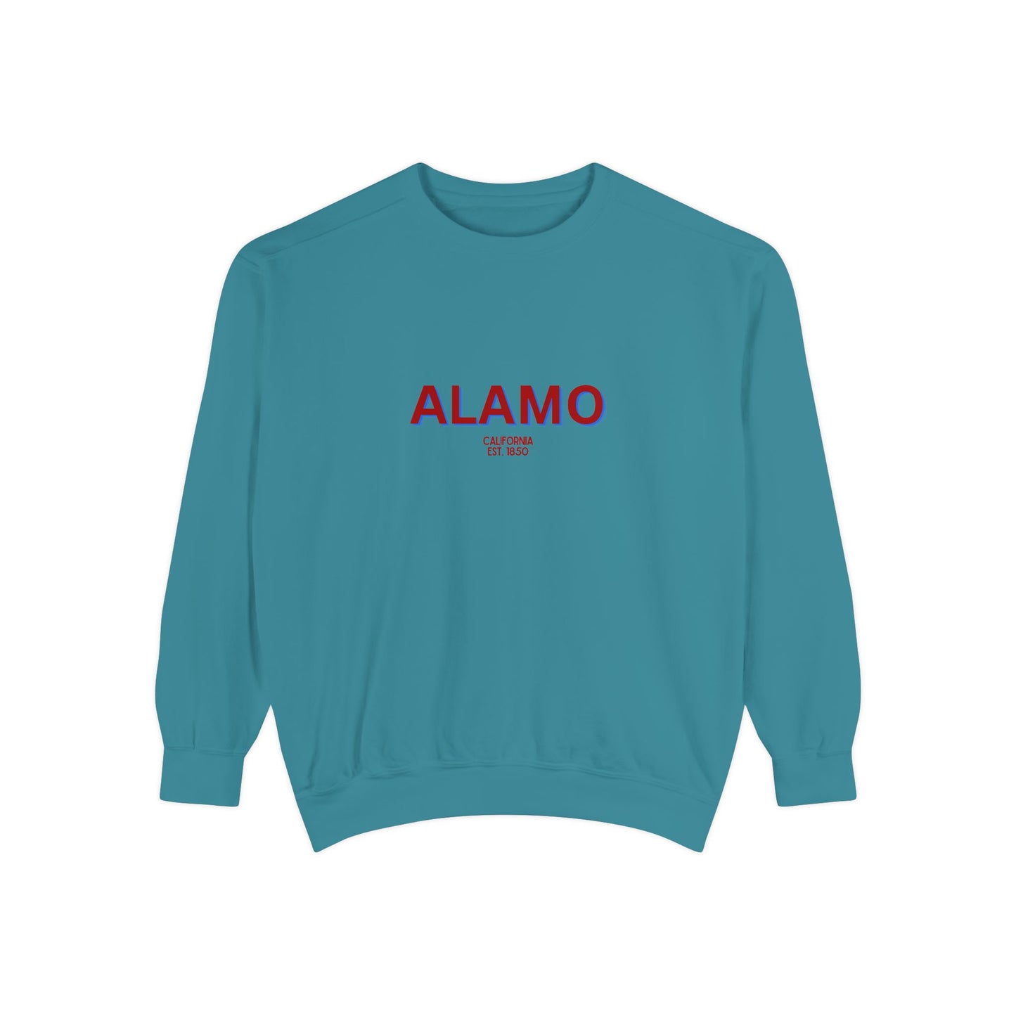 Alamo Unisex Garment-Dyed Sweatshirt | Cozy Fashion, Perfect for Casual Outings, Gifts, Fall & Winter Style, Everyday Comfort