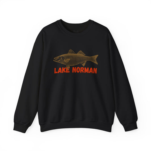 Lake Norman Fishing Sweatshirt, Unisex Crewneck, Casual Wear, Gift for Fishermen, Outdoor Apparel, Lake House Cozy