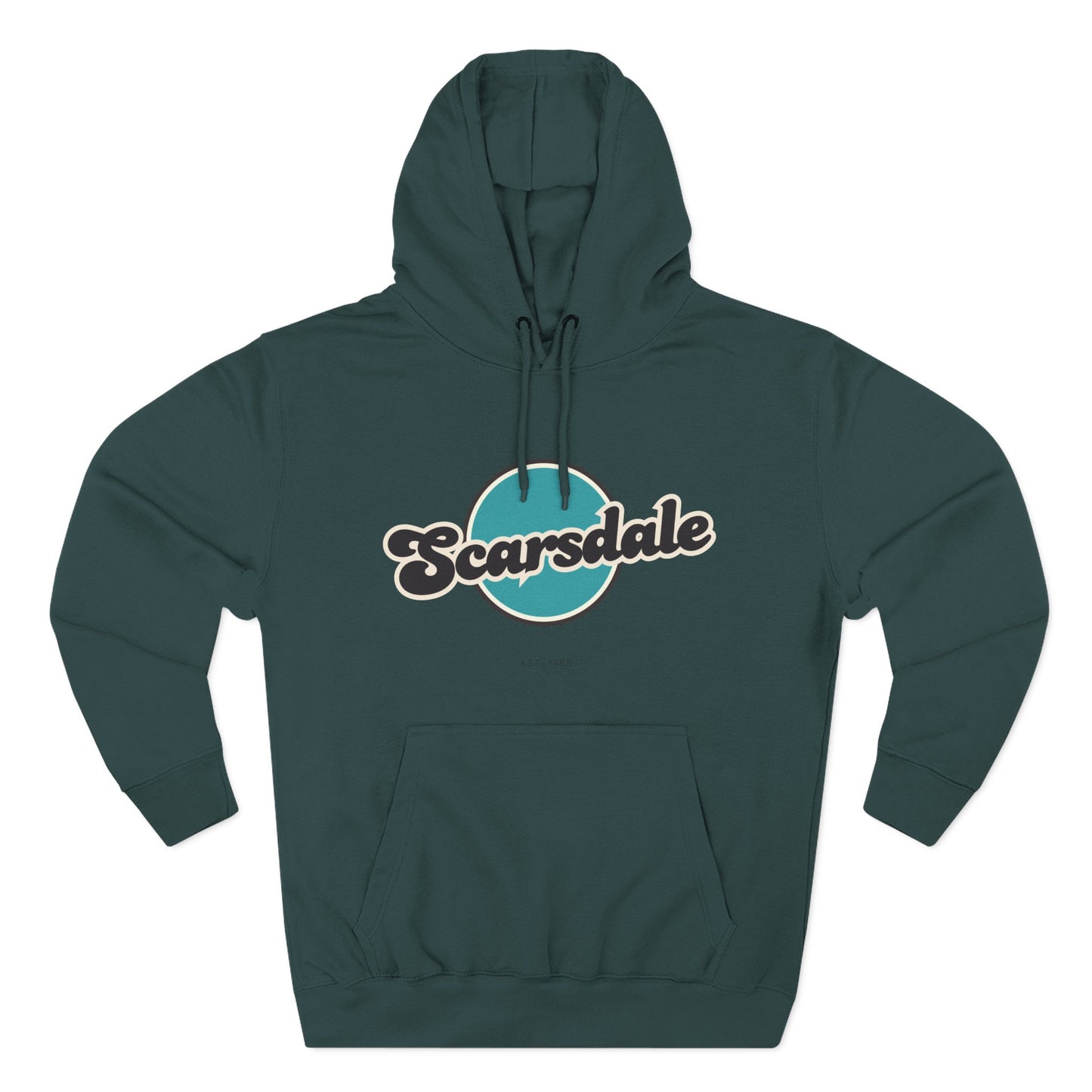 Scarsdale Retro Vibe Hoodie for Casual Days, Streetwear, Unisex Gift, Cozy Layering Apparel, Scarsdale Design Hoodie