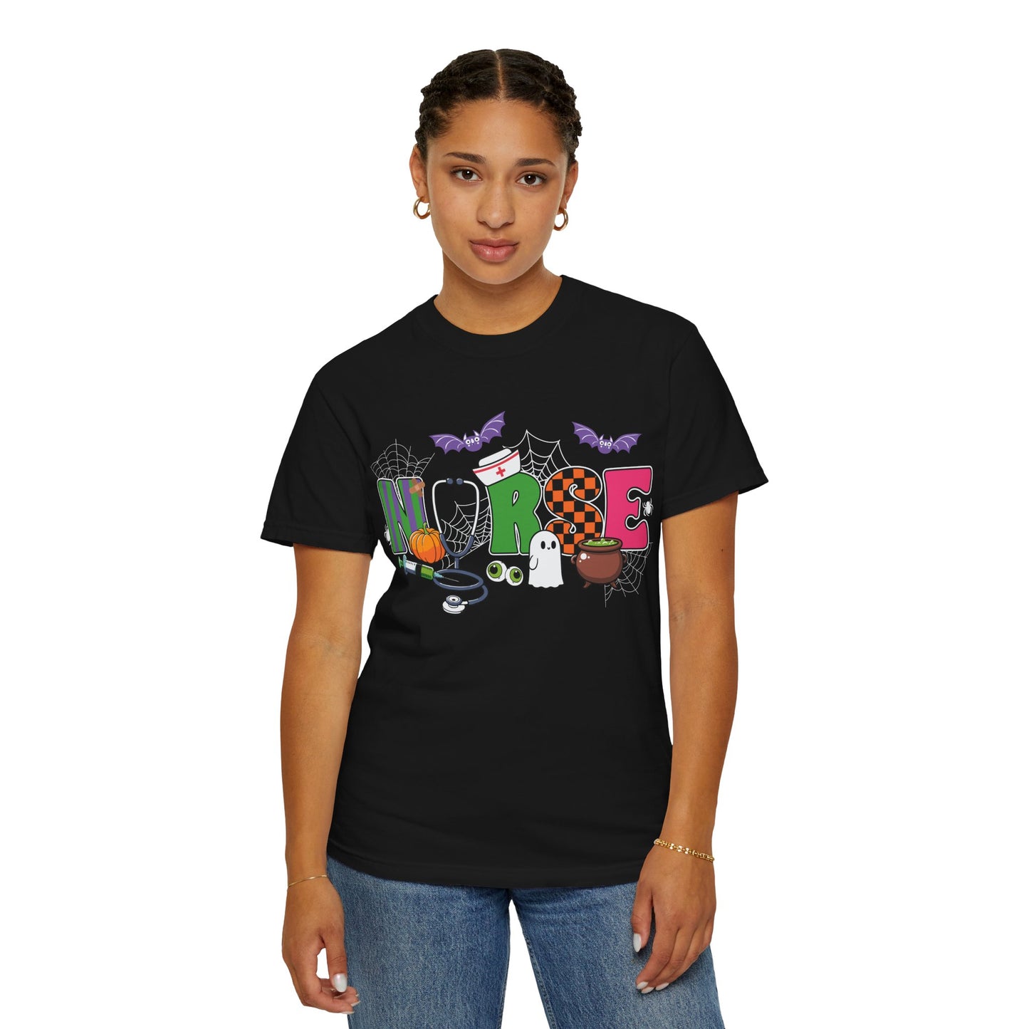 Halloween Nurse T-Shirt, Cute Nurse Shirt, Unisex Halloween Tee, Gift for Nurses, Spooky Nursing Apparel, Funny Healthcare Shirt