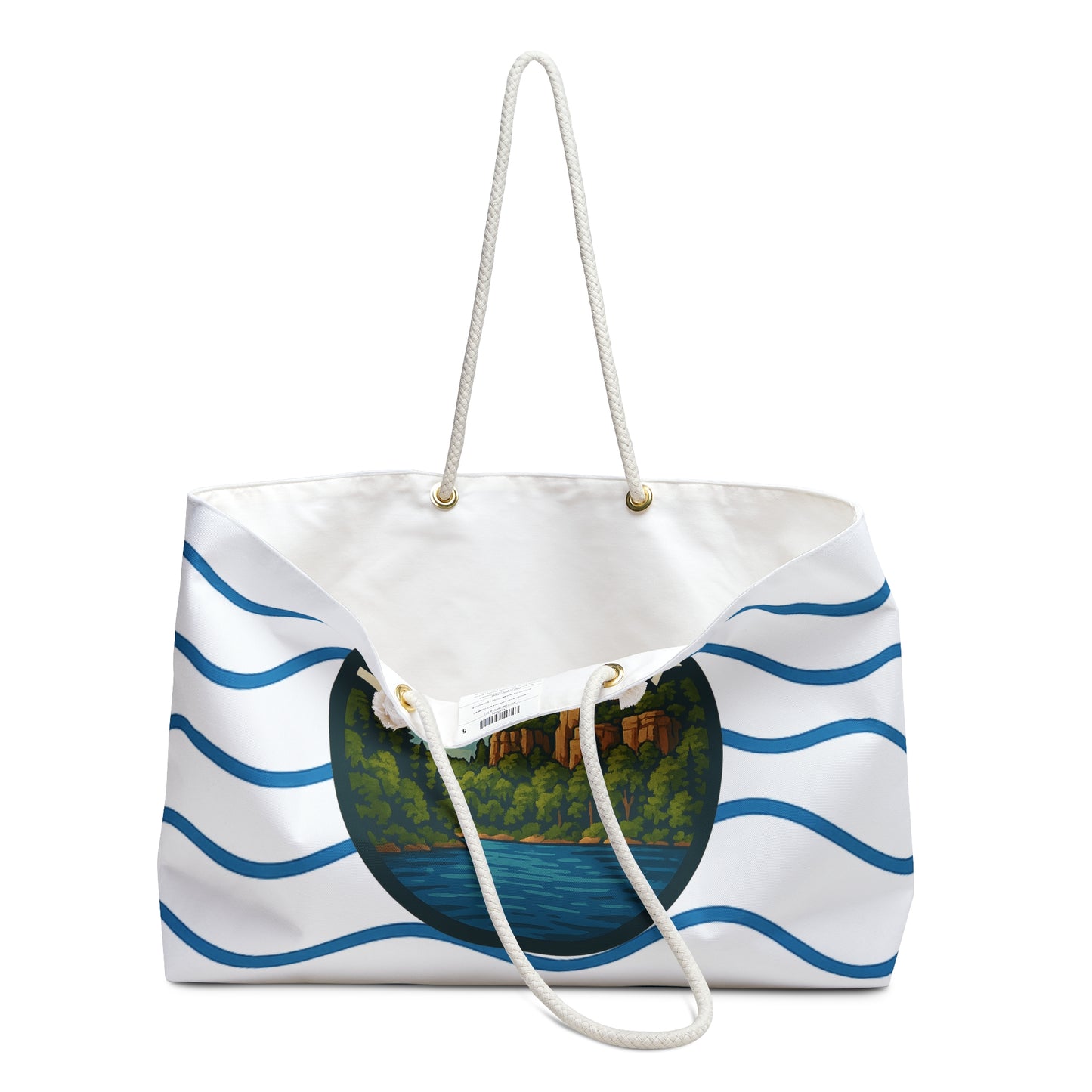 Lake Mohonk Weekender Bag White | Travel Tote, Beach Bag, Vacation Essentials, Escape Bag, Lake Life Carryall