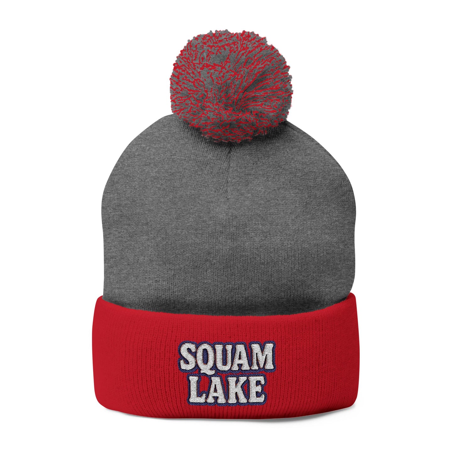 Squam Lake Pom-Pom Knit Cap (Embroidery)