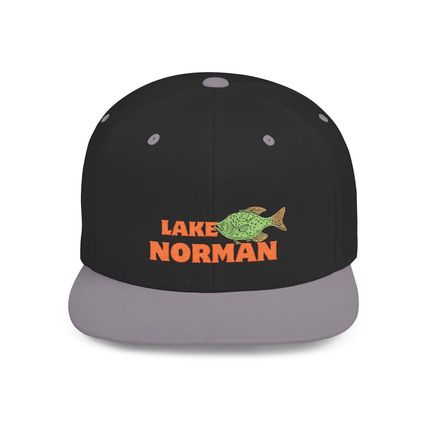 Lake Norman Fish Flat Bill Snapback Hat, Fishing Cap, Outdoor Gear, Lake House Gift, Summer Accessories, Stylish Headwear