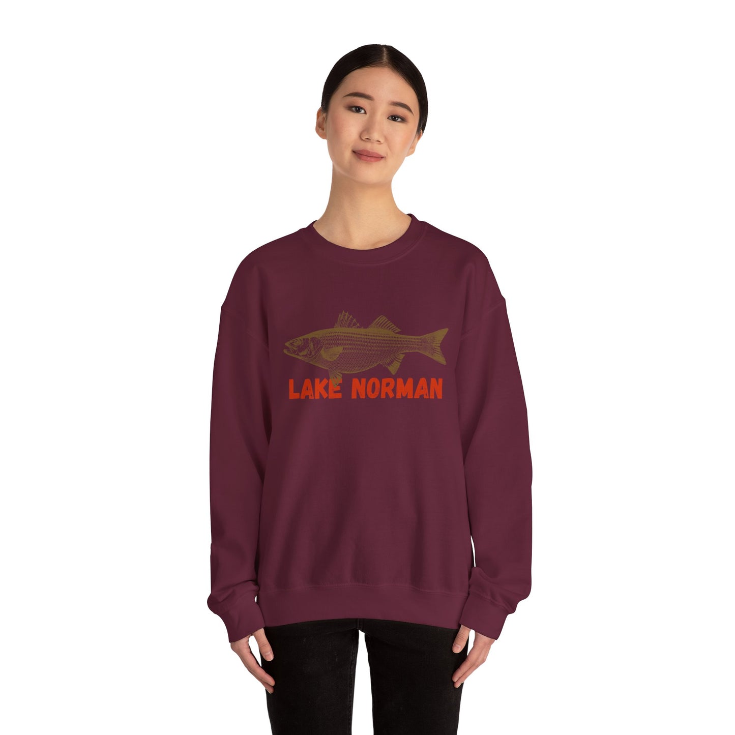 Lake Norman Fishing Sweatshirt, Unisex Crewneck, Casual Wear, Gift for Fishermen, Outdoor Apparel, Lake House Cozy