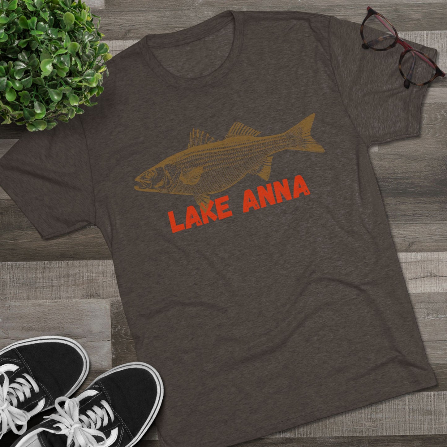 Lake Anna Fishing Tee, Unisex Crew Neck Shirt, Summer Lake Apparel, Gift for Fishermen, Outdoor Adventure T-Shirt, Lake House Style