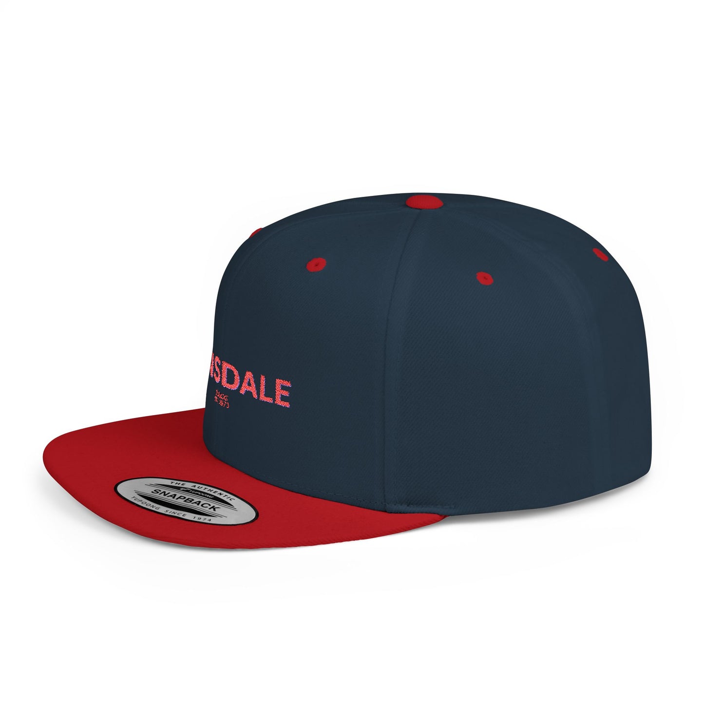Hinsdale Stylish Flat Bill Snapback Hat with Design, Perfect for Casual Outings, Streetwear, Gifts, Festivals, Everyday Wear