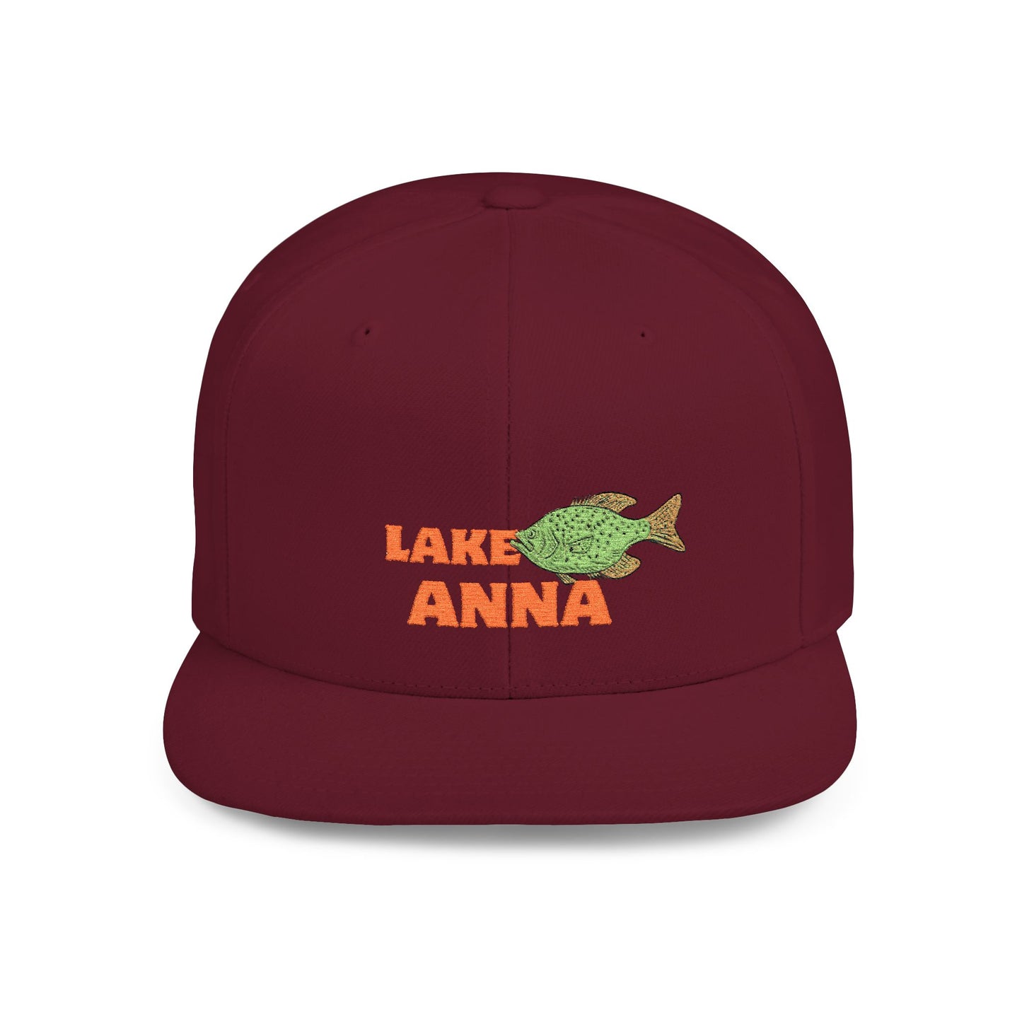 Lake Anna Fish Flat Bill Snapback Hat, Fishing Cap, Outdoor Gear, Lake House Gift, Summer Accessories, Stylish Headwear