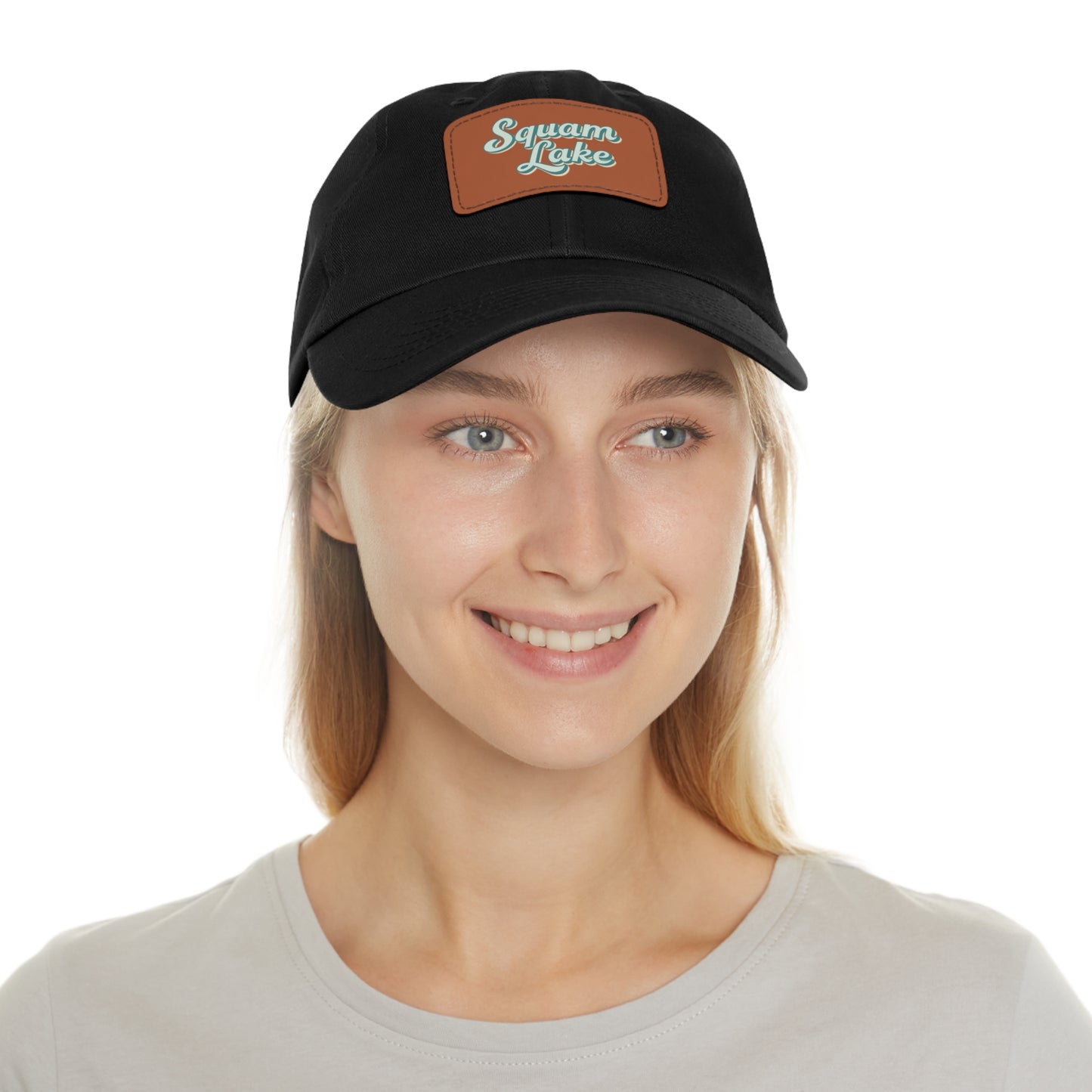 Squam Lake Dad Hat with Leather Patch (Rectangle)