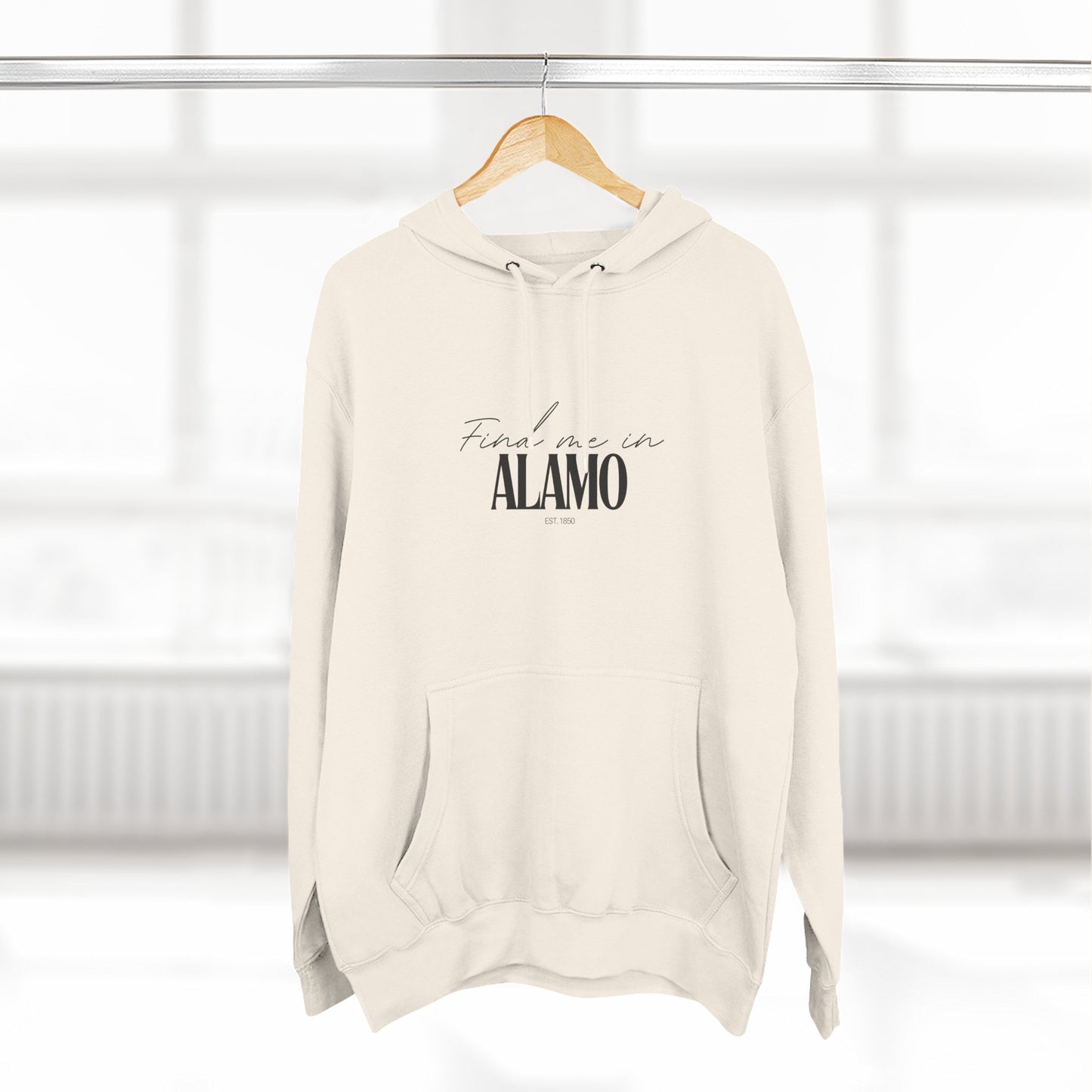 Alamo Stylish Three-Panel Fleece Hoodie for Everyday Comfort, Personalized Gift, Casual Wear, Unisex Hoodie, Cozy Fashion