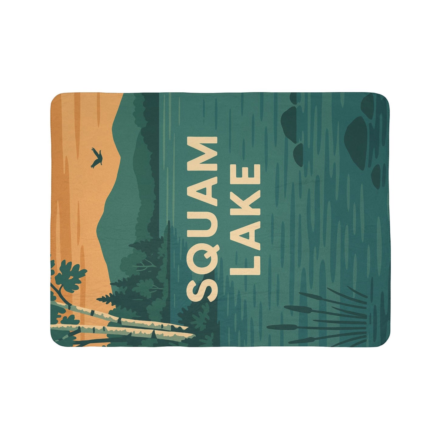 Squam Lake Fleece Sherpa Blanket