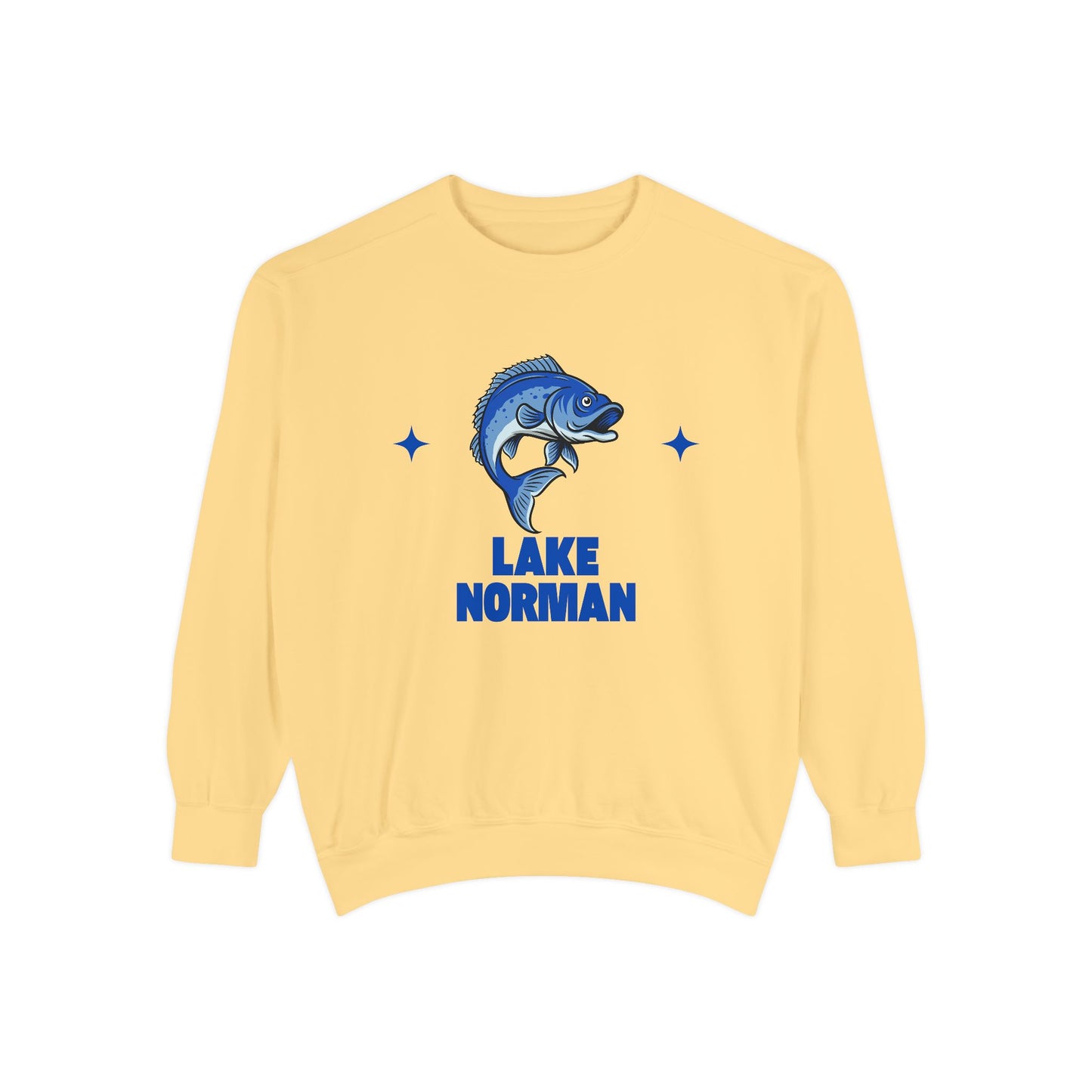 Lake Norman Fish Design Unisex Sweatshirt | Cozy Fishing Apparel, Casual Wear, Gift for Anglers, Lake Day Outfit, Nature Lovers Sweatshirt