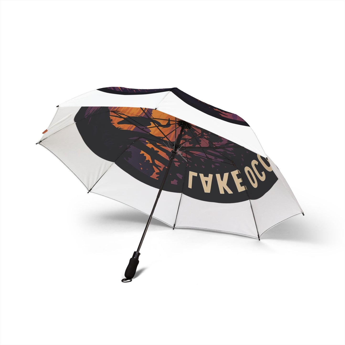 Lake Oconee Semi-Automatic Foldable Umbrella, Travel Umbrella, Outdoor Gear, Gifts for Nature Lovers, Rainy Day Essential
