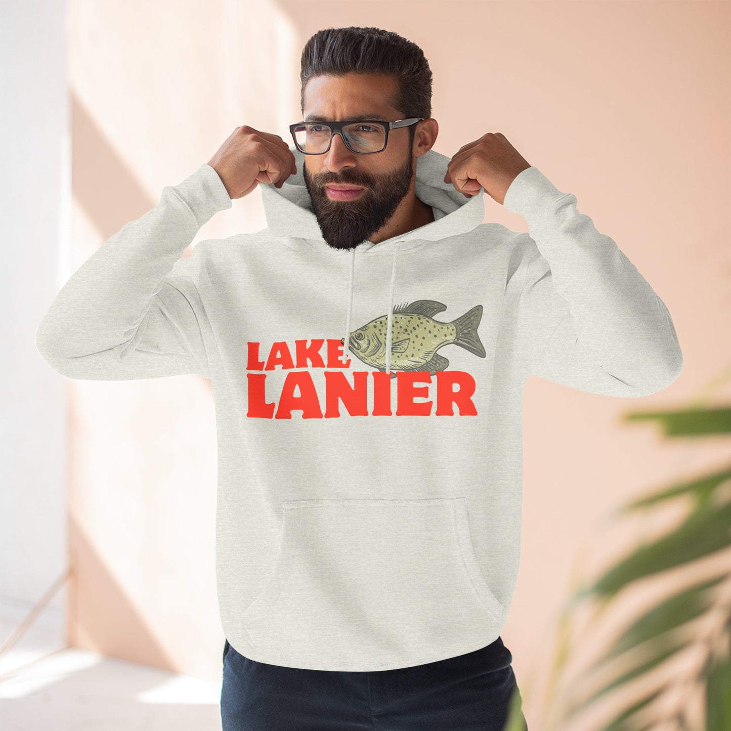 Lake Lanier Fleece Hoodie, Cozy Fishing Sweatshirt, Outdoor Adventure Wear, Unique Gift for Lake Lovers, Perfect for Fall and Winter