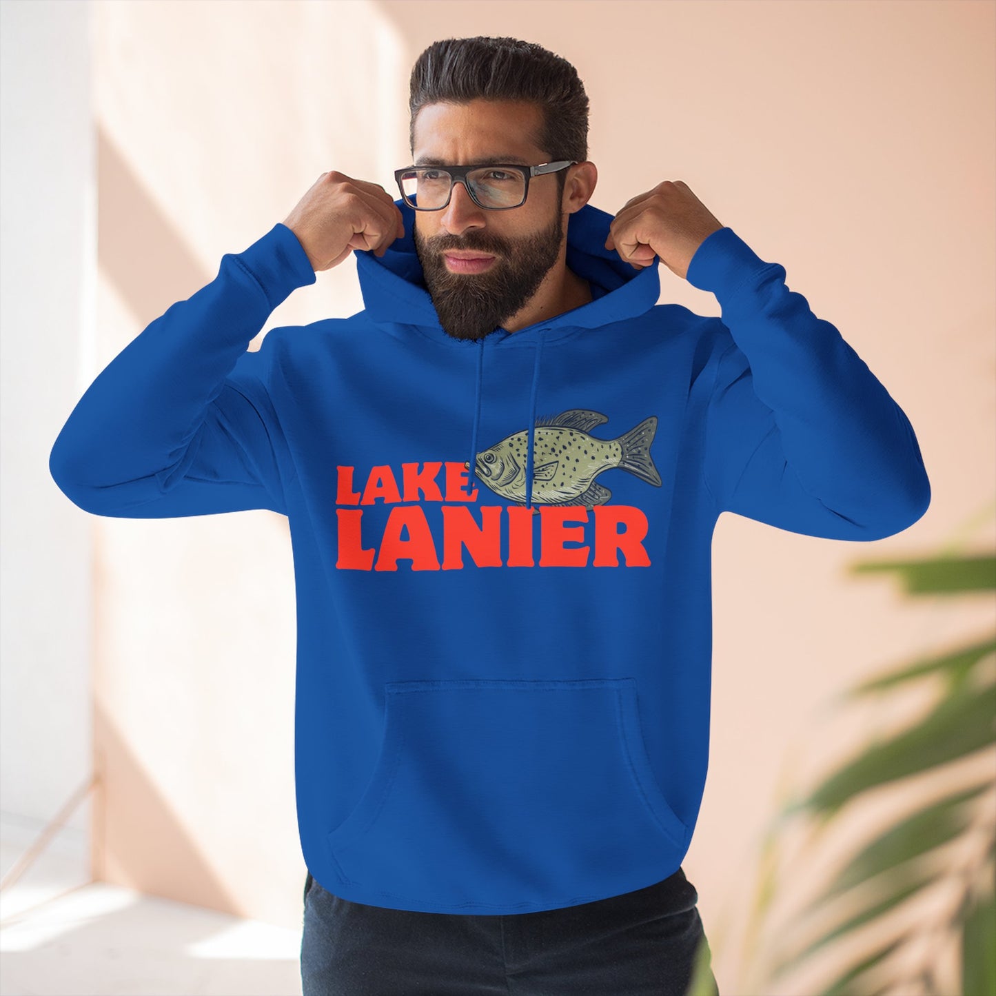 Lake Lanier Fleece Hoodie, Cozy Fishing Sweatshirt, Outdoor Adventure Wear, Unique Gift for Lake Lovers, Perfect for Fall and Winter