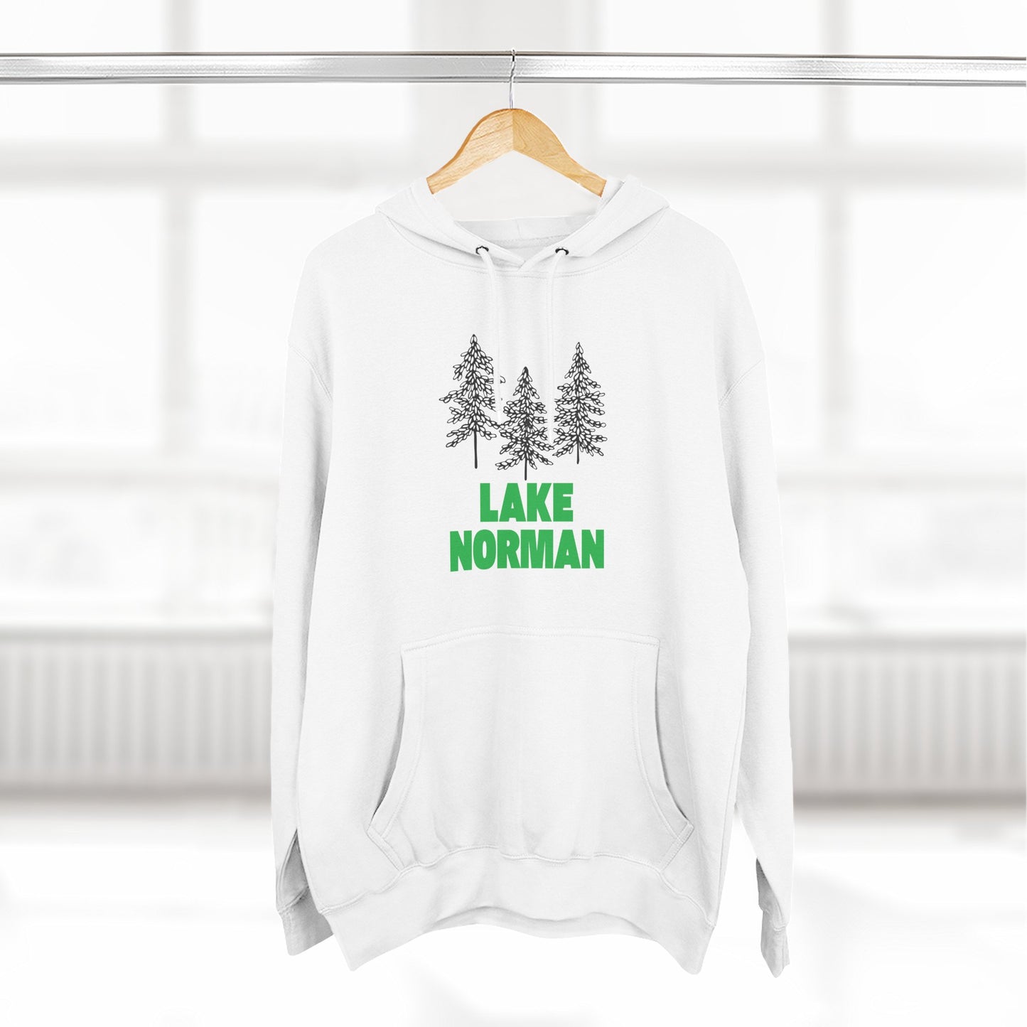 Lake Norman Fleece Hoodie, Cozy Sweatshirt, Outdoor Adventure Wear, Unique Gift for Lake Lovers, Perfect for Fall and Winter
