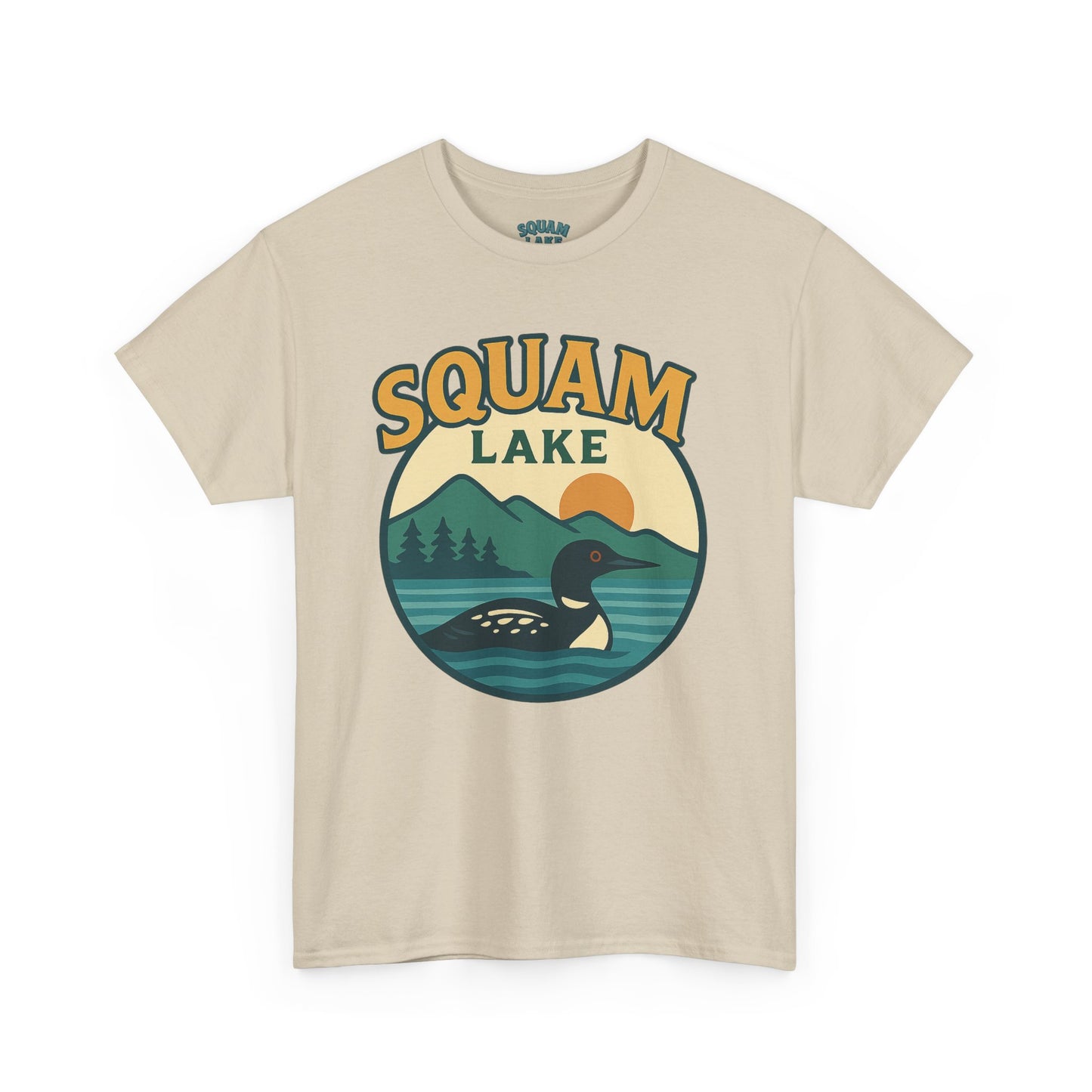 Squam Lake Graphic Tee | Unisex Heavy Cotton T-Shirt, Nature Lover Gift, Lake Adventure Shirt, Outdoor Apparel, Vintage Lake Design