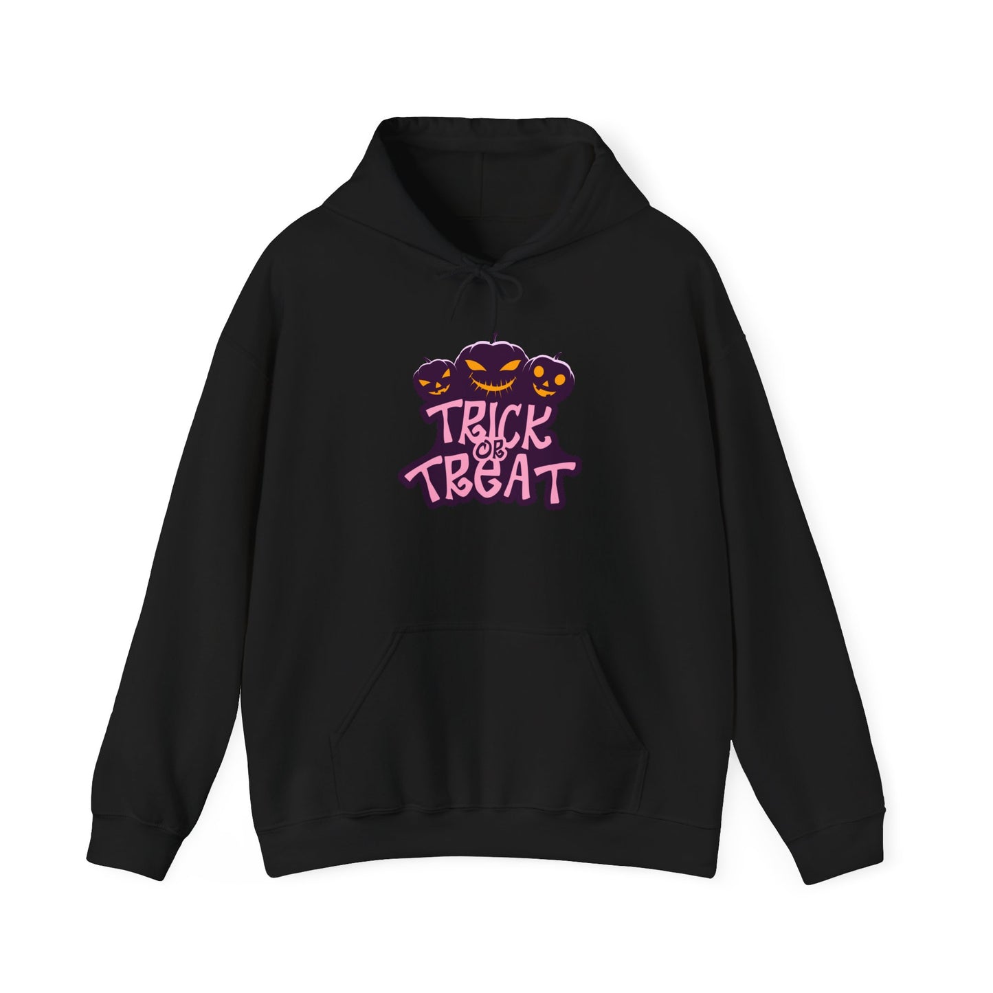 Halloween Trick or Treat Hoodie, Cozy Unisex Sweatshirt, Perfect for Fall Celebrations, Spooky Season Apparel, Gift for Halloween Lovers