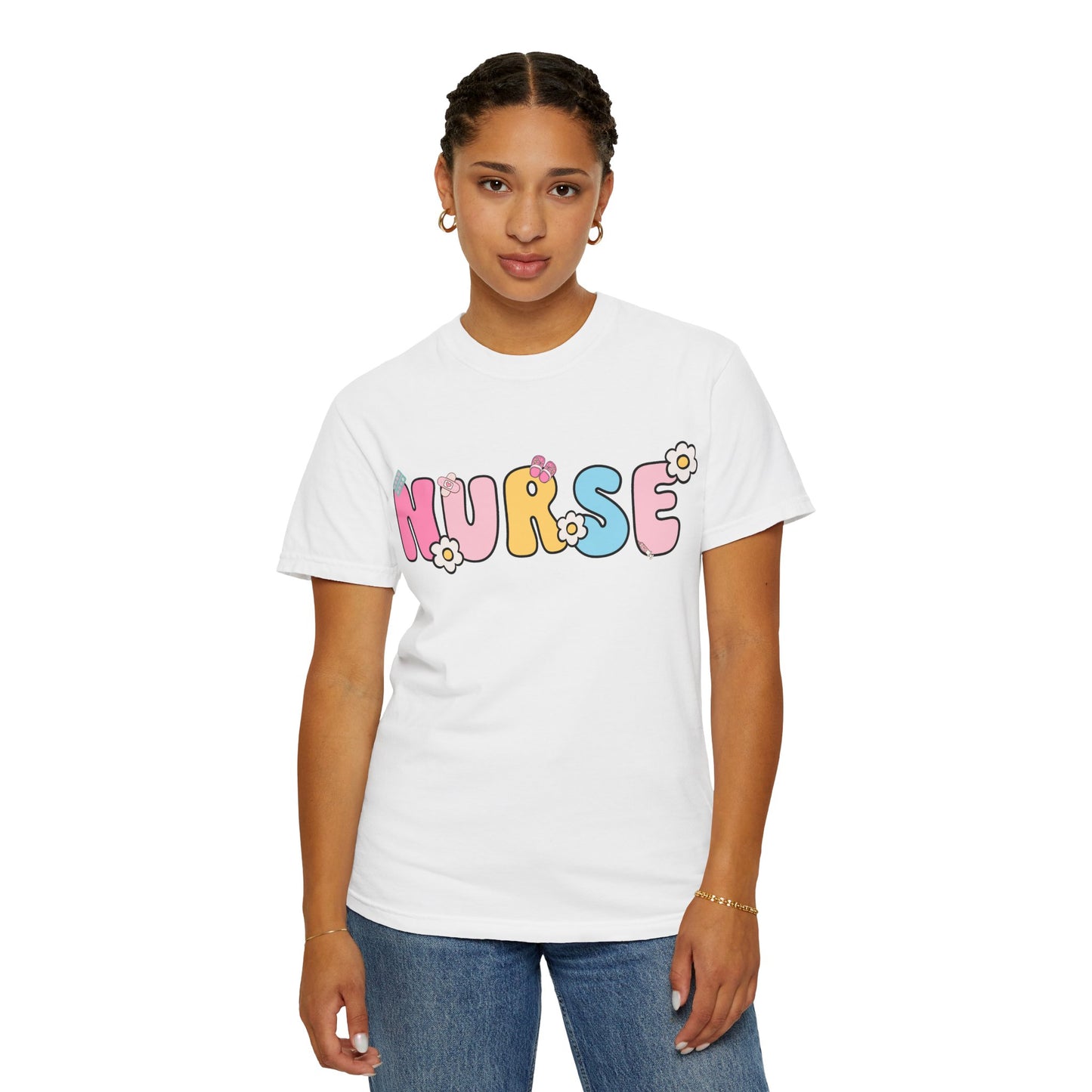 Playful Nurse T-Shirt - Fun Gift for Healthcare Workers, Floral Design, Birthday Present, Nurse Appreciation Week, Casual Wear