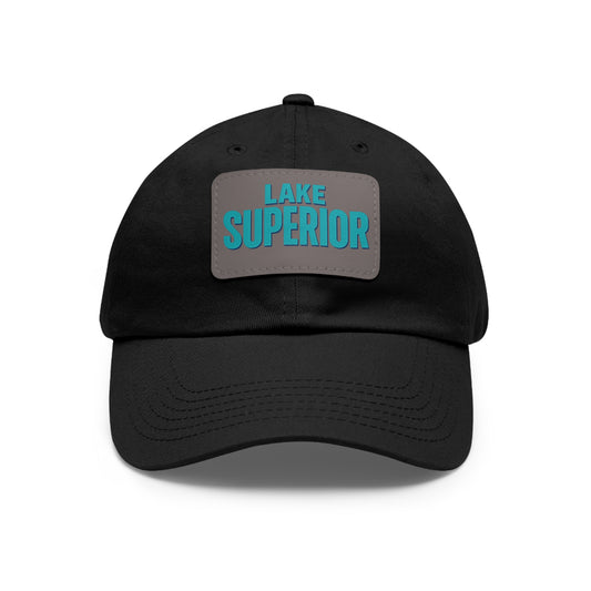 Lake Superior Dad Hat with Leather Patch (Rectangle)