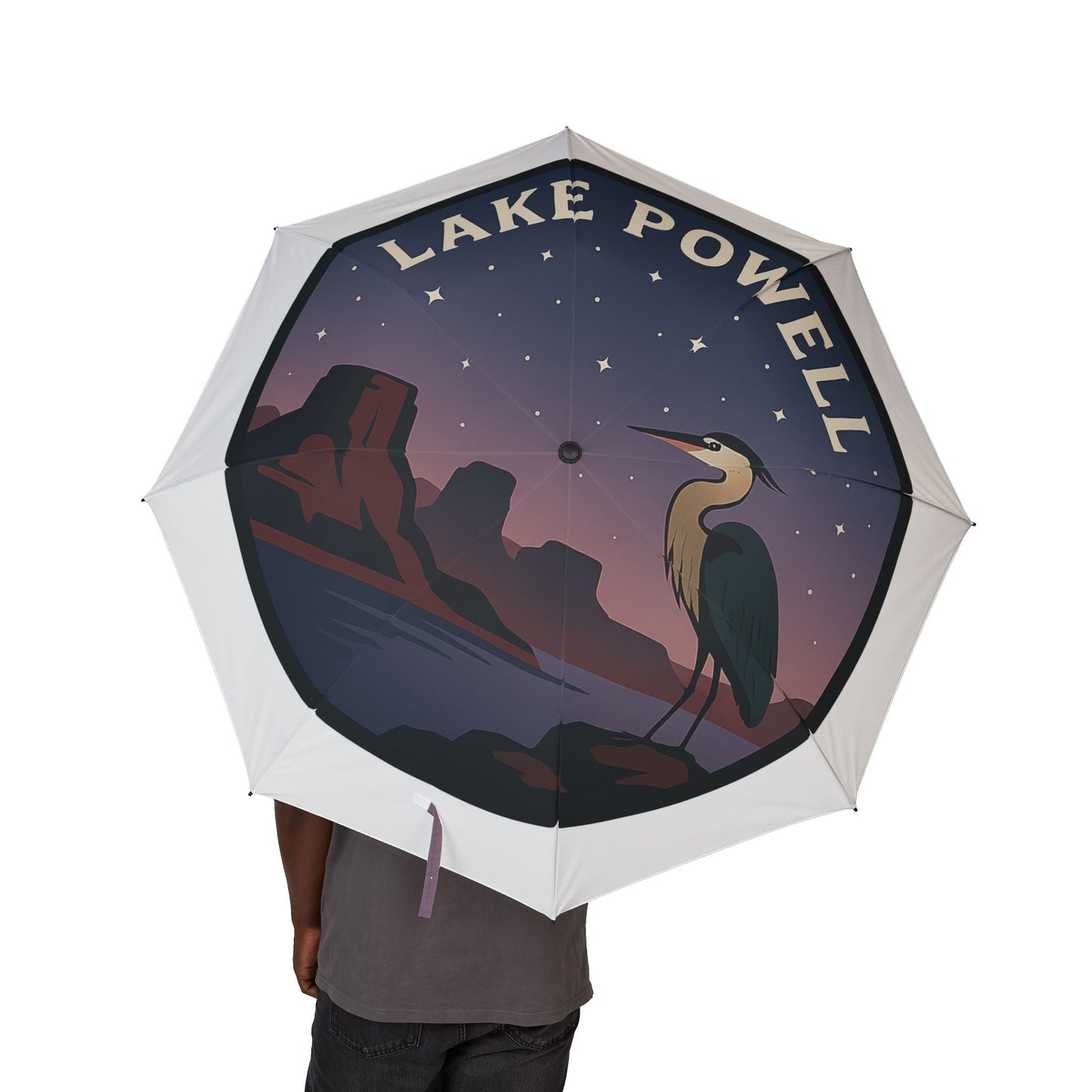 Lake Powell Semi-Automatic Foldable Umbrella, Travel Umbrella, Outdoor Gear, Gifts for Nature Lovers, Rainy Day Essential
