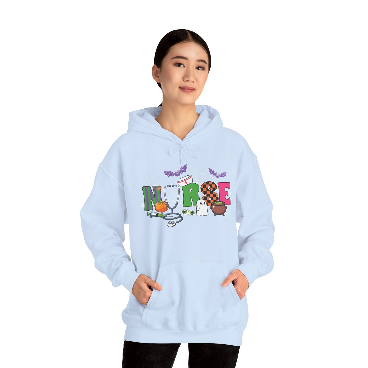 Nurse Whimsical Halloween Hooded Sweatshirt, Fall Fashion, Cozy Sweater Gift, Unisex Hoodie, Halloween Apparel