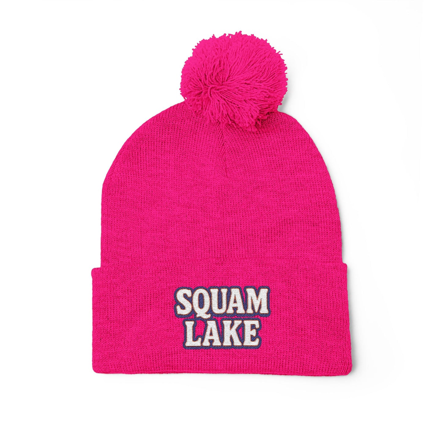Squam Lake Pom-Pom Knit Cap (Embroidery)