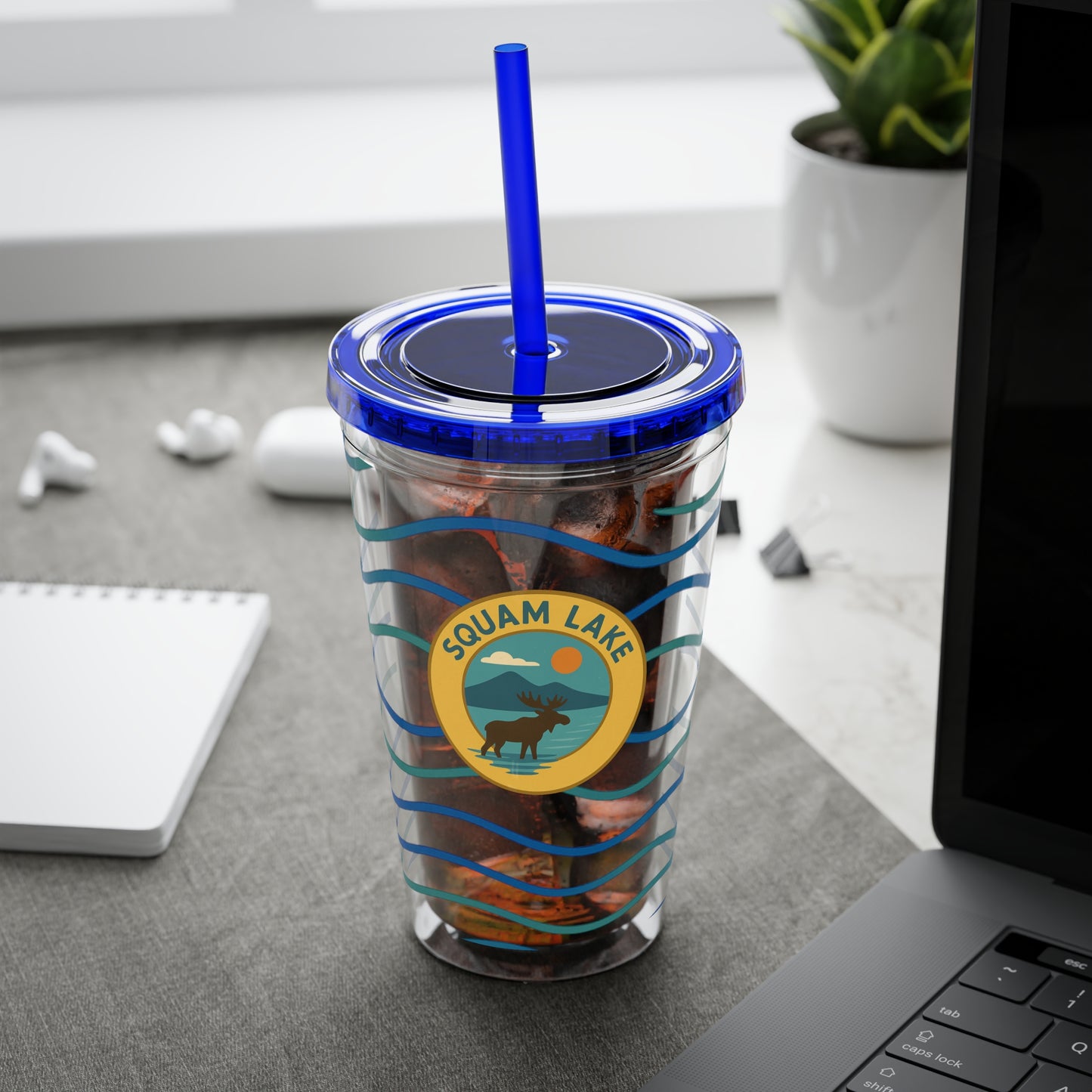 Sunsplash Tumbler, 16oz Clear Drink Cup for Outdoor Adventures, Customizable Travel Mug, Perfect for Summer Fun, Eco-Friendly Beverage [...]