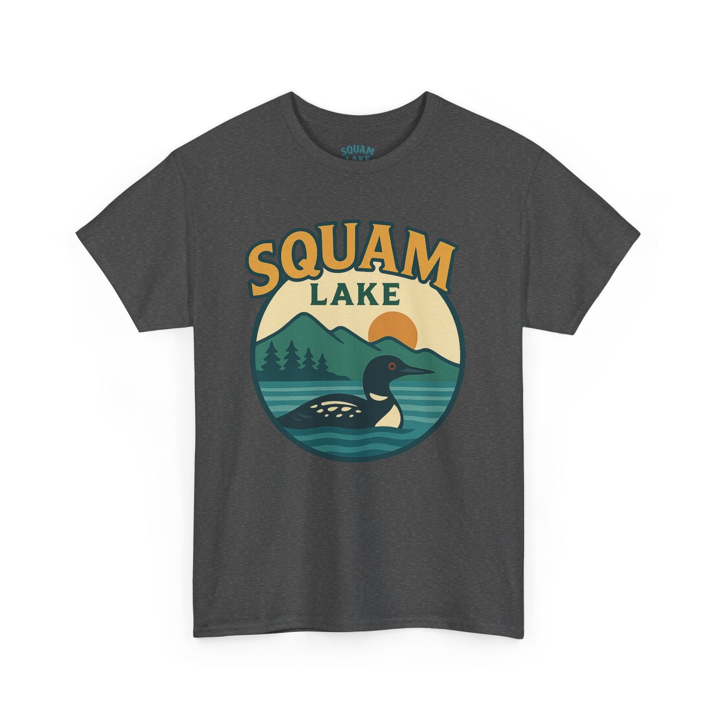 Squam Lake Graphic Tee | Unisex Heavy Cotton T-Shirt, Nature Lover Gift, Lake Adventure Shirt, Outdoor Apparel, Vintage Lake Design