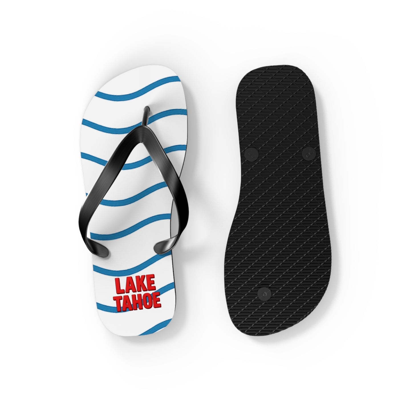 Lake Tahoe Beachy Vibes Flip Flops - Summer Sandals, Poolside Footwear, Vacation Essentials, Casual Summer Shoes, Beach Accessories