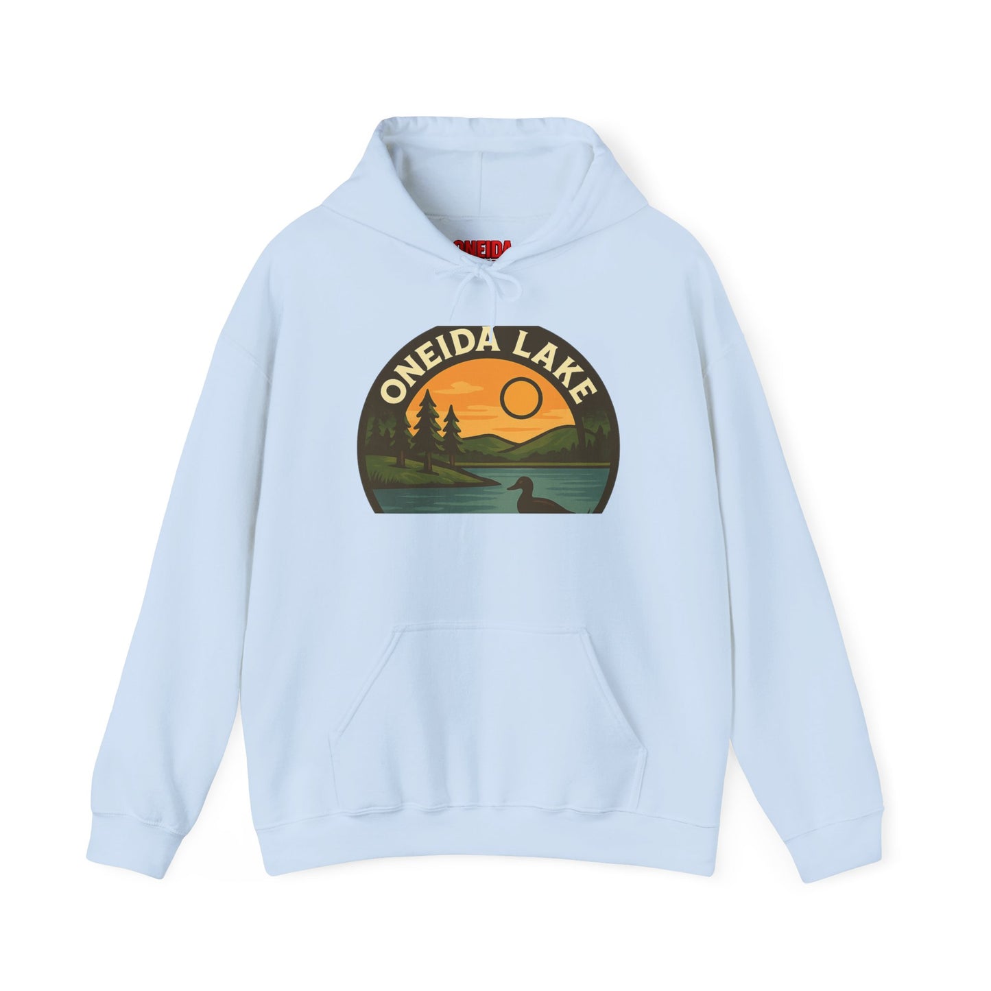 Oneida Lake Hoodie, Cozy Casual Wear, Unisex Sweatshirt, Lake Lover Gift, Outdoor Adventure Apparel, Summer Retreat Fashion