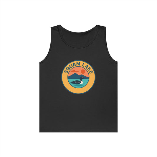 Squam Lake Vintage Unisex Heavy Cotton Tank Top, Summer Shirt, Lake Apparel, Outdoor Activity, Gift for Nature Lovers
