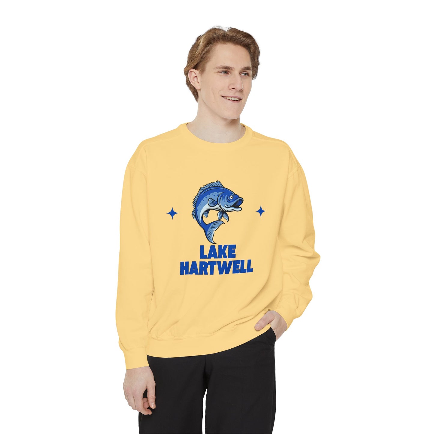 Lake Hartwell Fish Design Unisex Sweatshirt | Cozy Fishing Apparel, Casual Wear, Gift for Anglers, Lake Day Outfit, Nature Lovers Sweatshirt
