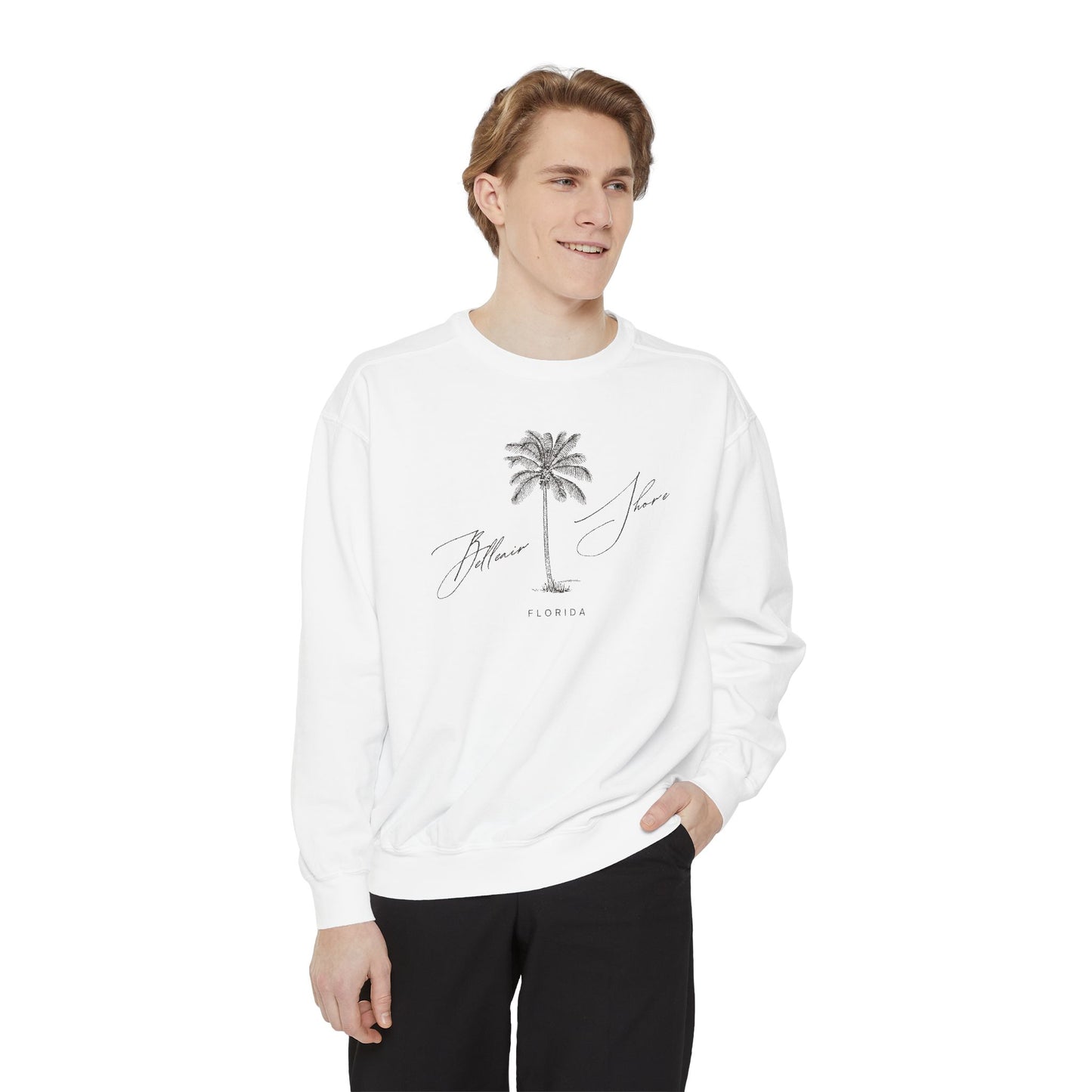 Belleair Shore Chill Vibes Sweatshirt - Unisex Garment-Dyed Style, Perfect for Lounging