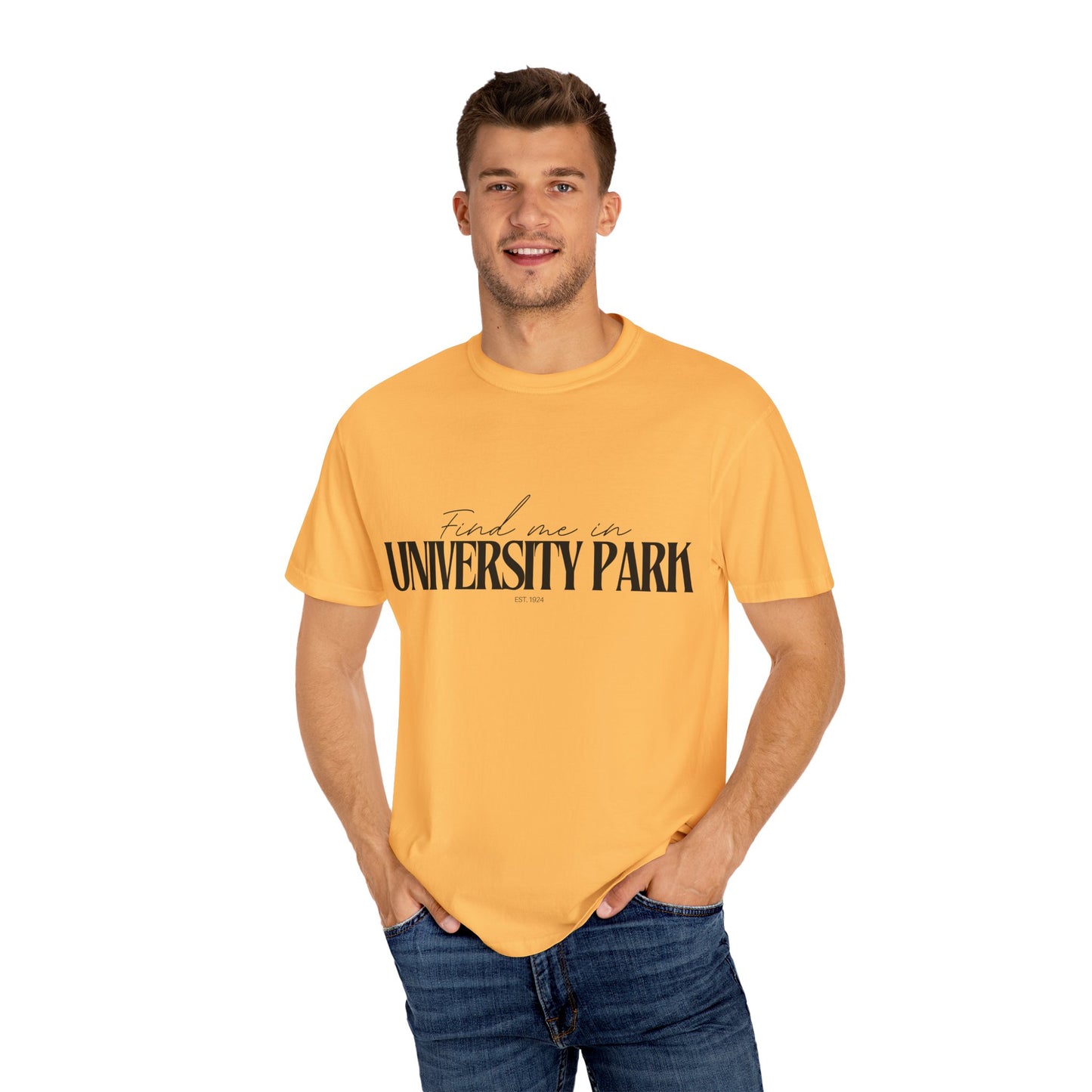 University Park Vibes Unisex Garment-Dyed T-Shirt, Casual Wear, Gifts for Locals, Trendy Summer Essential, Comfortable Everyday Tee
