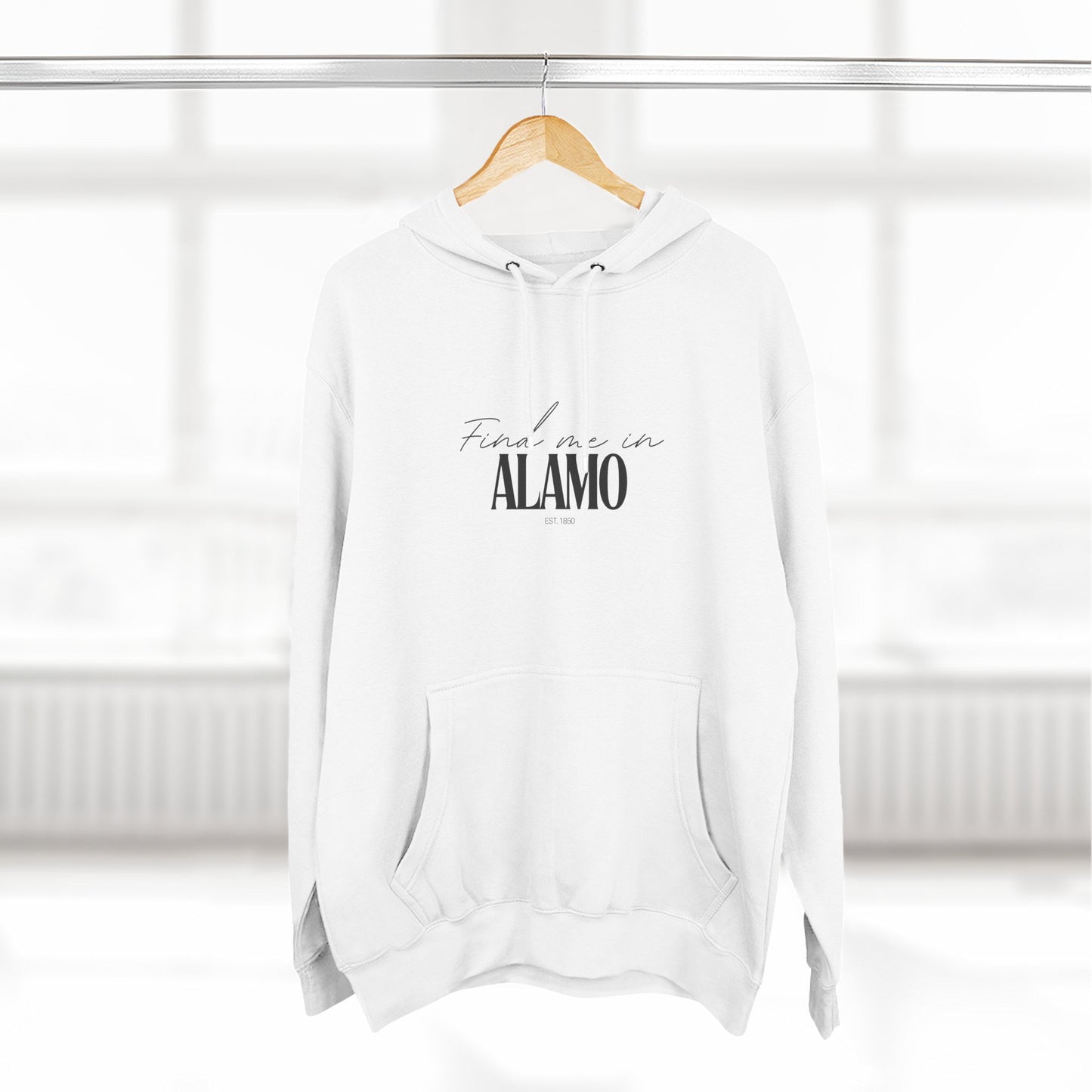 Alamo Stylish Three-Panel Fleece Hoodie for Everyday Comfort, Personalized Gift, Casual Wear, Unisex Hoodie, Cozy Fashion
