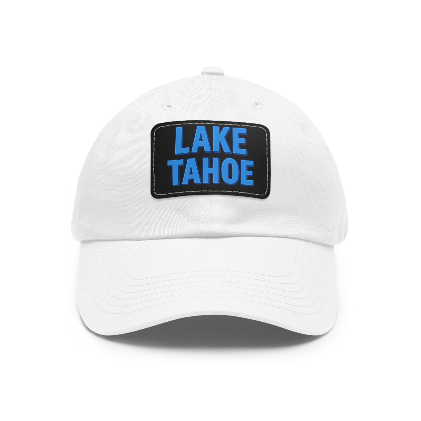 Lake Tahoe Dad Hat with Leather Patch (Rectangle)