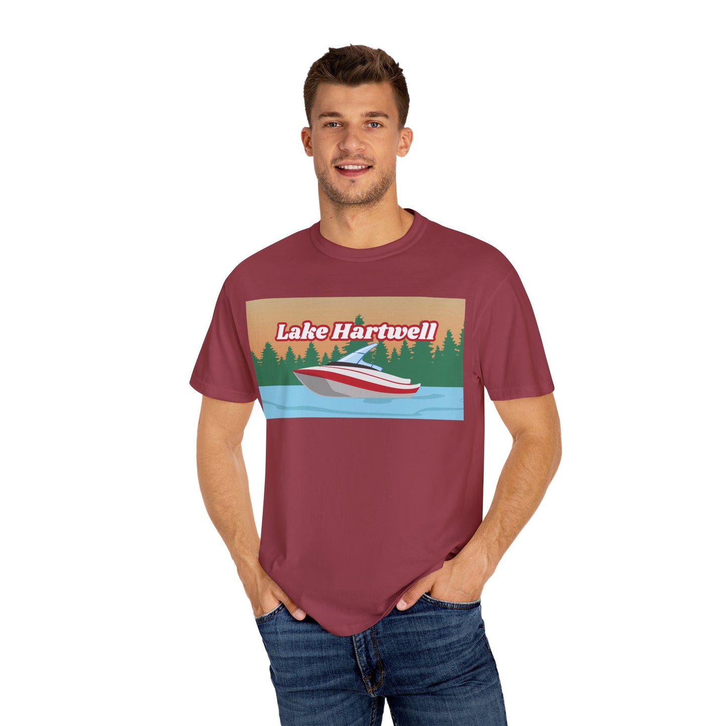 Lake Hartwell Relaxed Unisex T-Shirt, Summer Vibes Tee, Outdoor Adventure Shirt, Lake Life Apparel, Gift for Nature Lovers, Vacation Wear