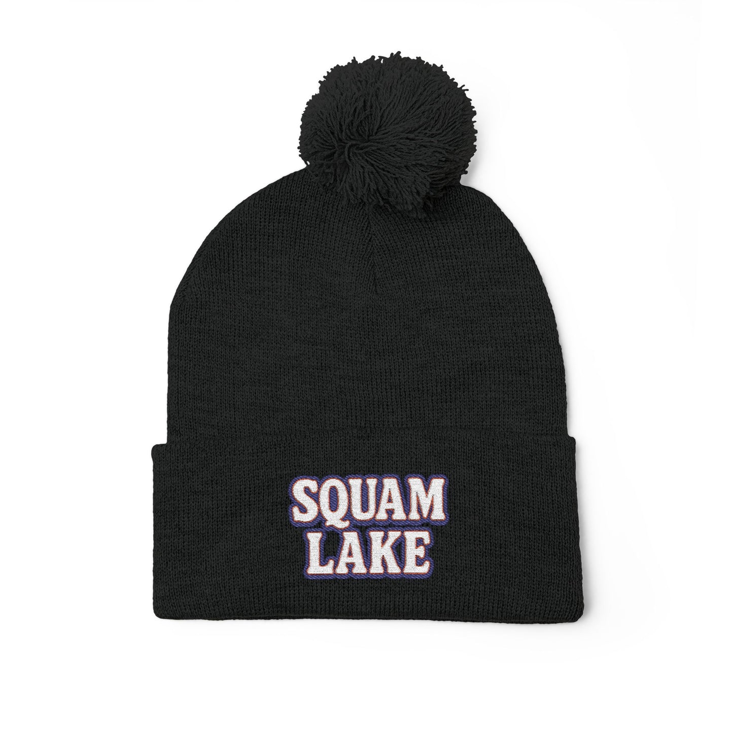Squam Lake Pom-Pom Knit Cap (Embroidery)