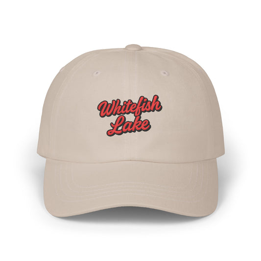 Whitefish Lake Stylish Dad Cap, Casual Summer Hat, Outdoor Accessory, Gift for Father's Day, Boating Trip Gear, Everyday Wear